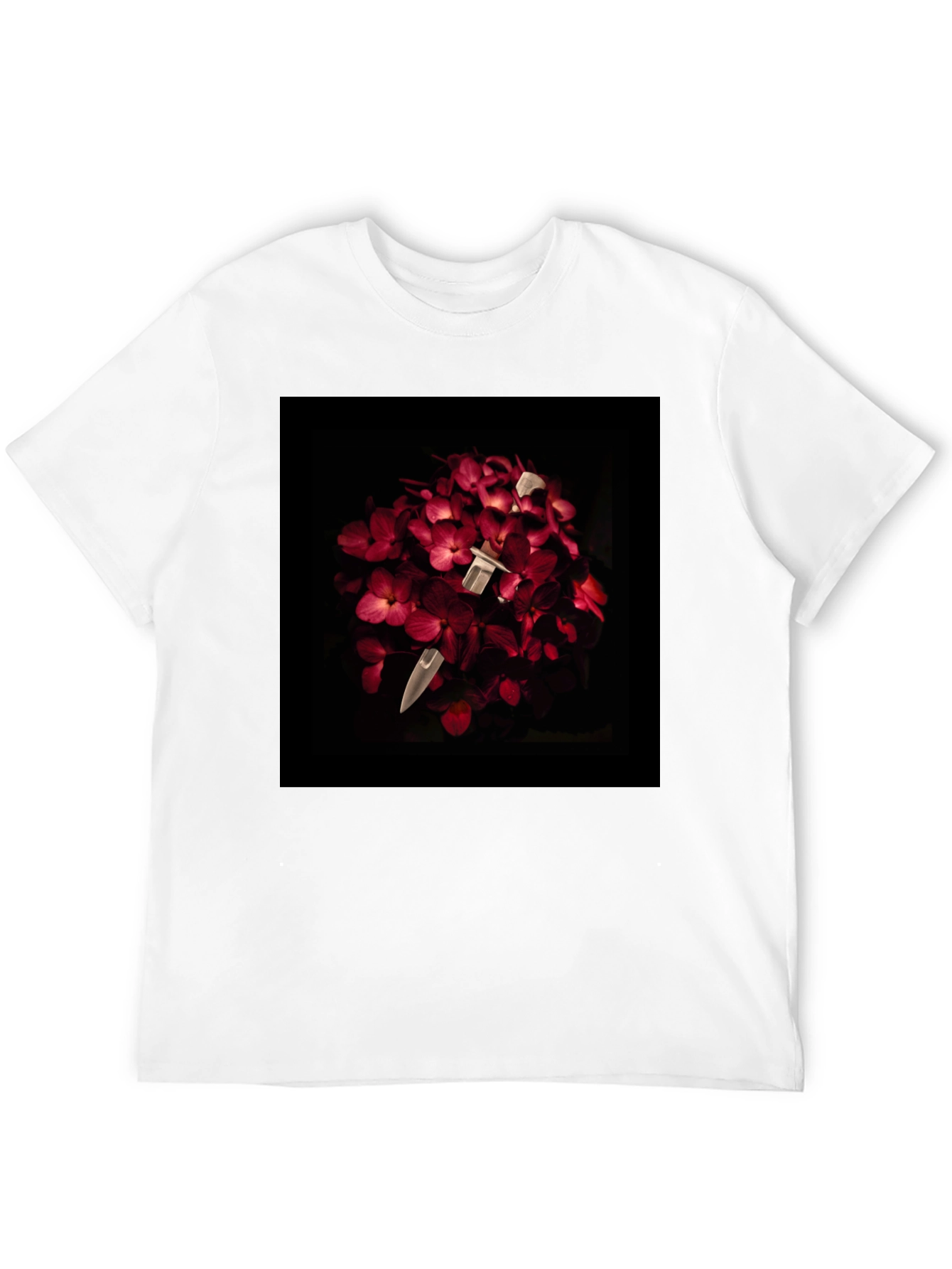 Black Floral Dagger Tee - Edgy & Unique Style view 12