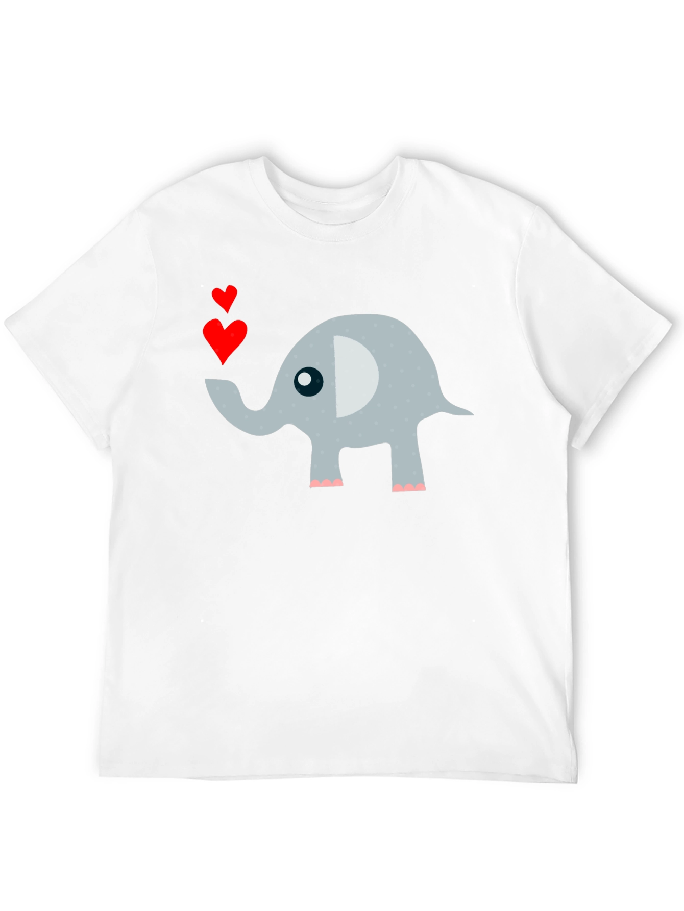 Black Elephant Love Men's T-Shirt Cute Animal Tee view 12