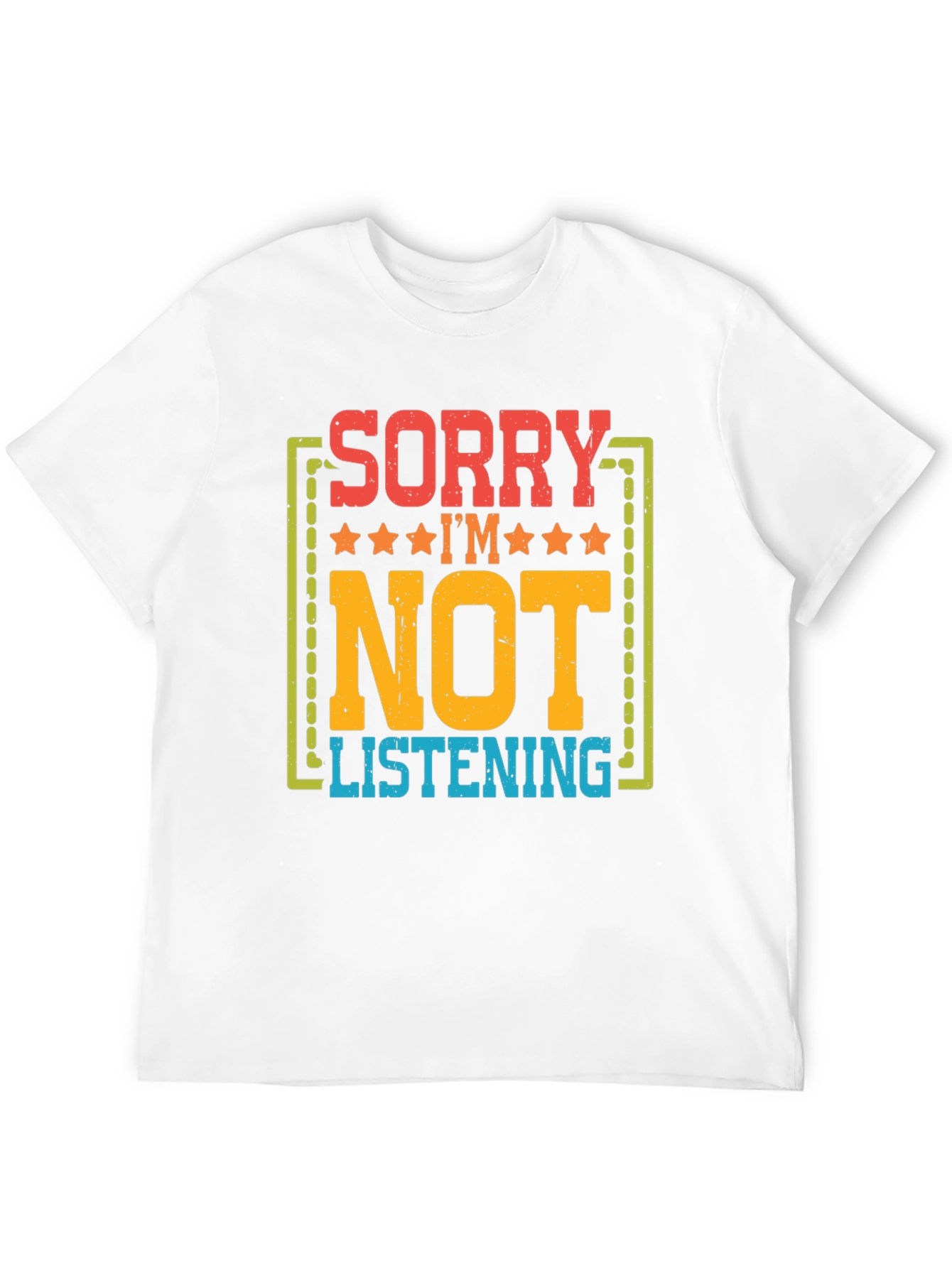 Black Sorry I'm Not Listening Graphic T-Shirt view 12