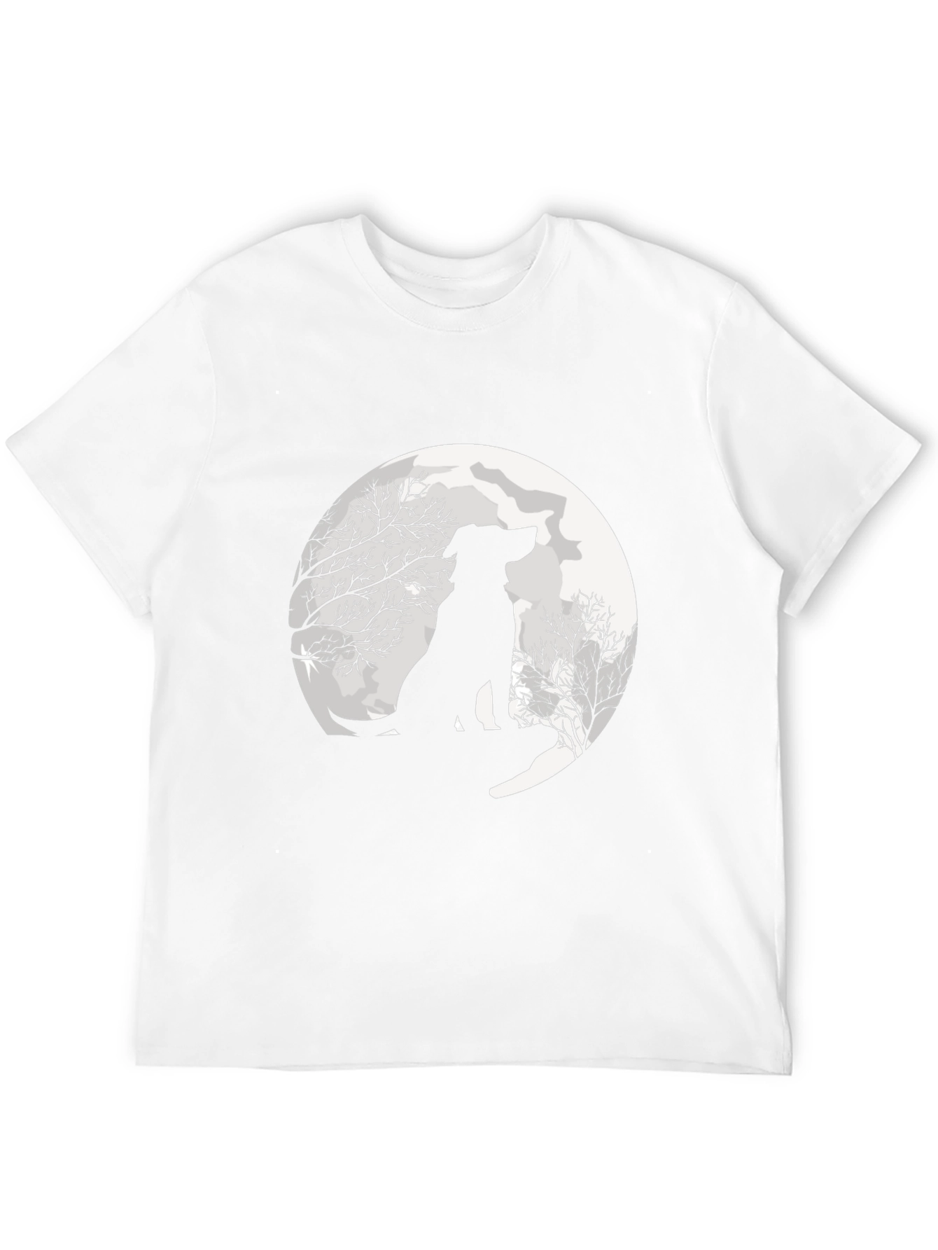 Black Moonlit Dog Silhouette Graphic Tee view 12