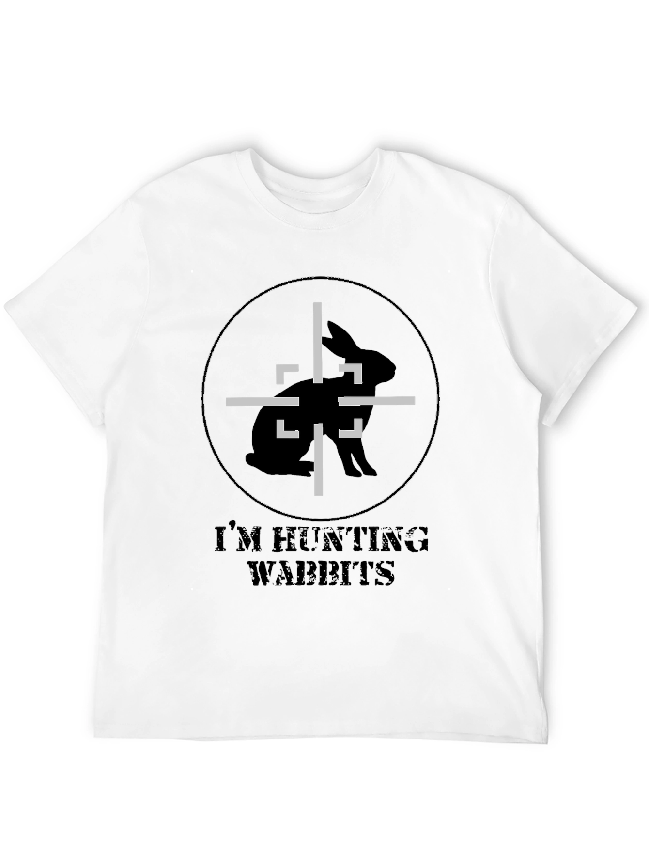 Black I'm Hunting Wabbits Graphic T-Shirt view 12