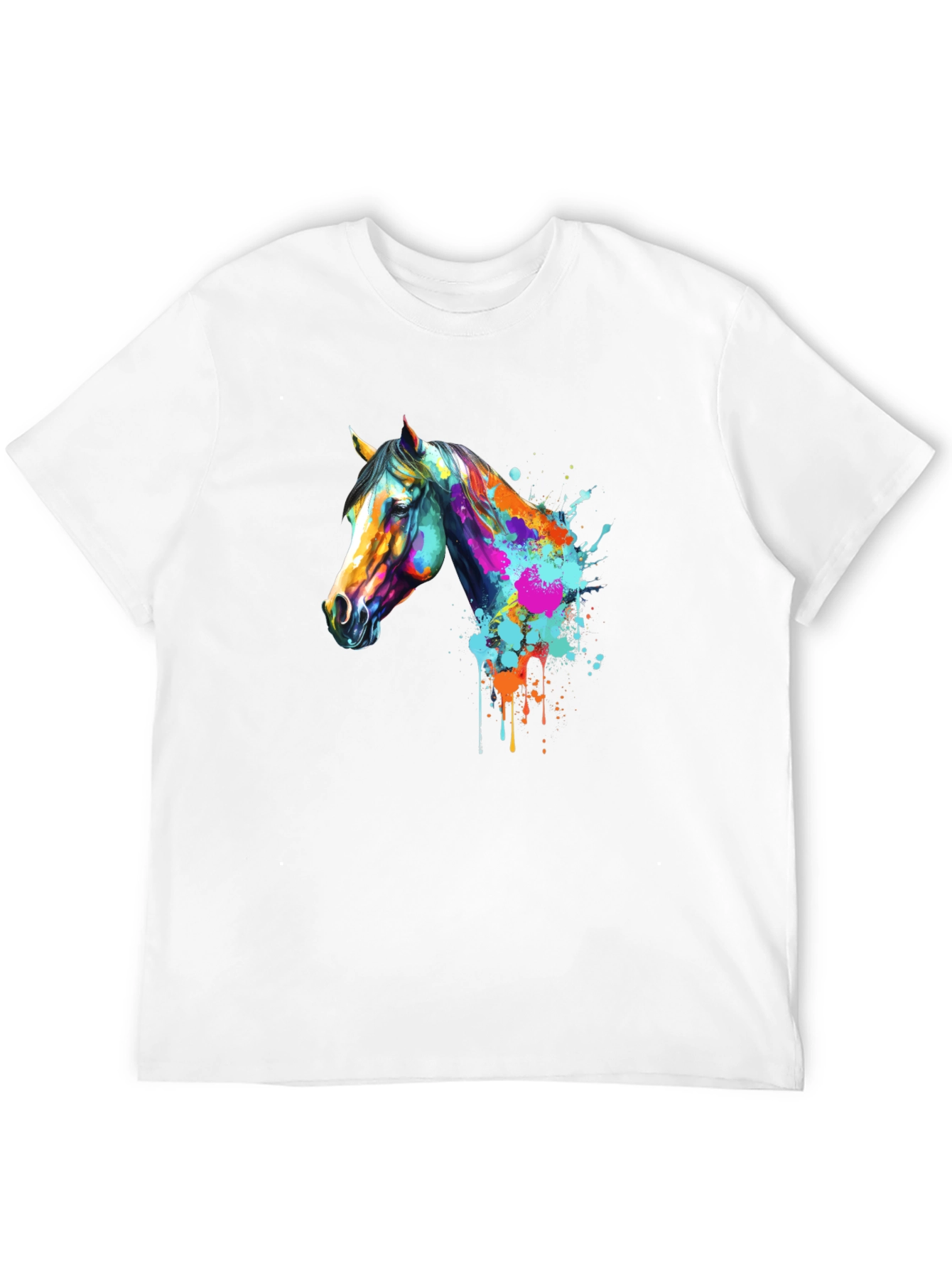Black Abstract Horse Graphic T-Shirt view 12