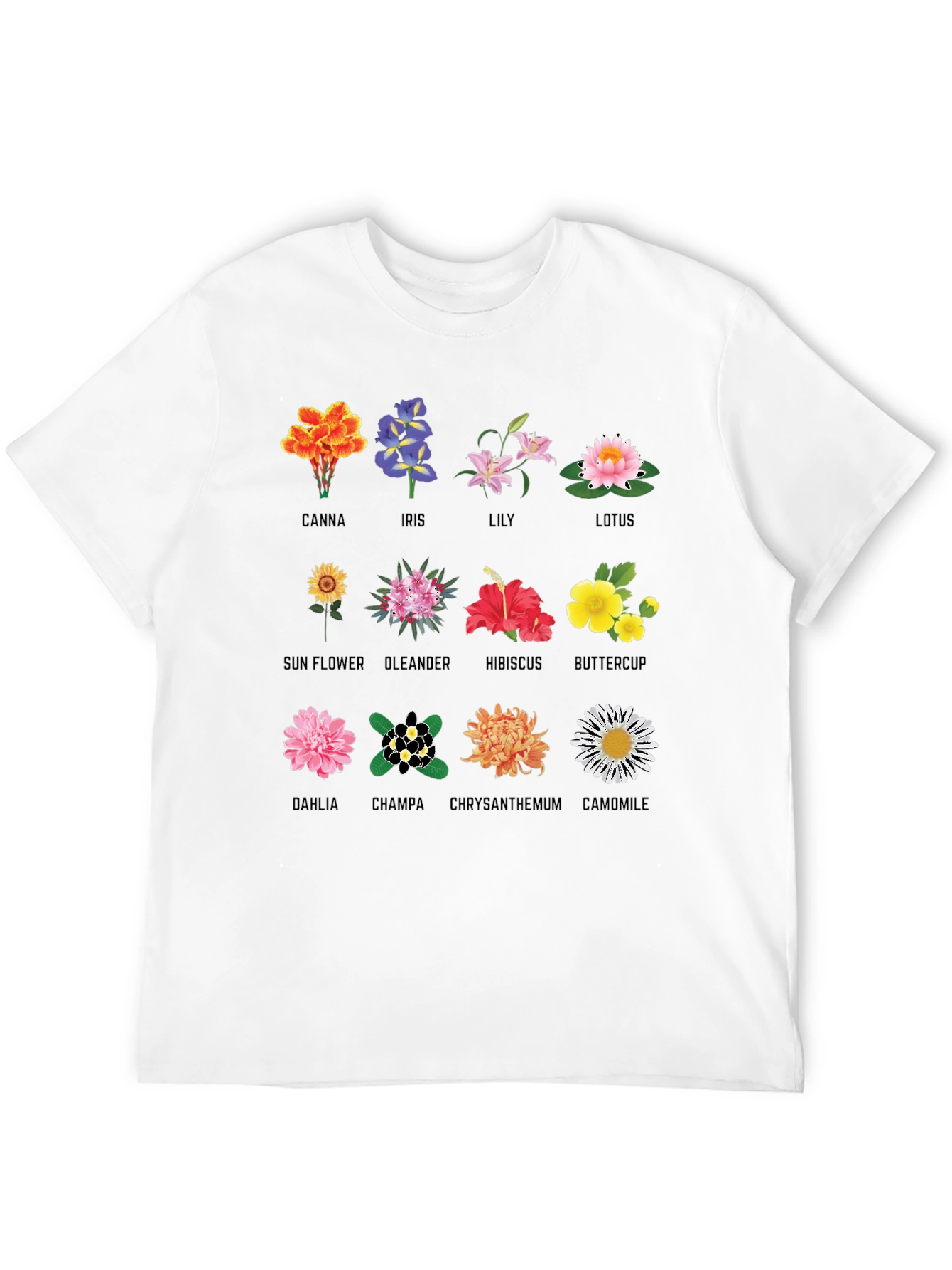 Black Floral Anatomy T-Shirt: Botanical Flower Graphic Tee view 12