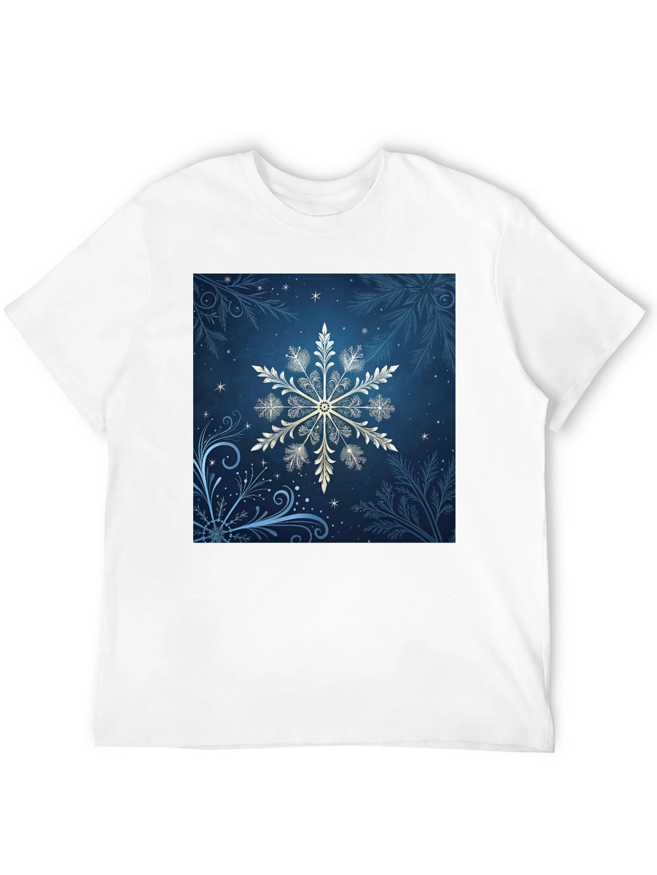 Black Snowflake Graphic Tee - Black Cotton Blend view 12