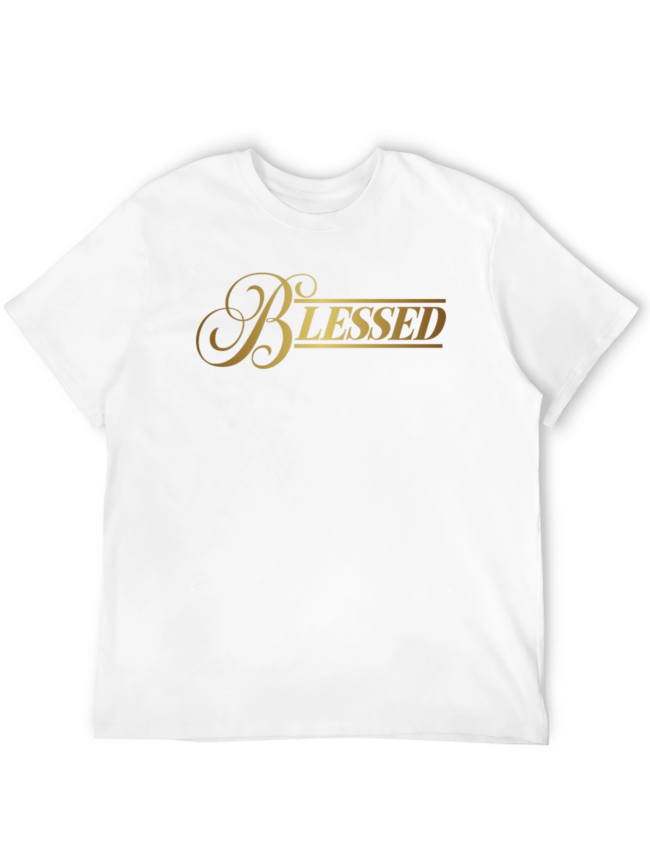 Black Blessed Black T-Shirt - Gold Lettering view 12