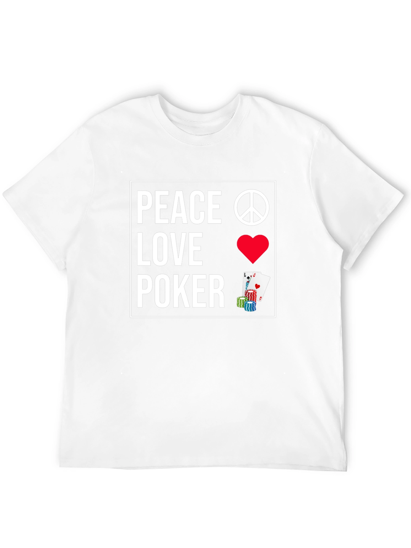 Peace Love Poker T-Shirt - Casino Game Night Apparel - 12