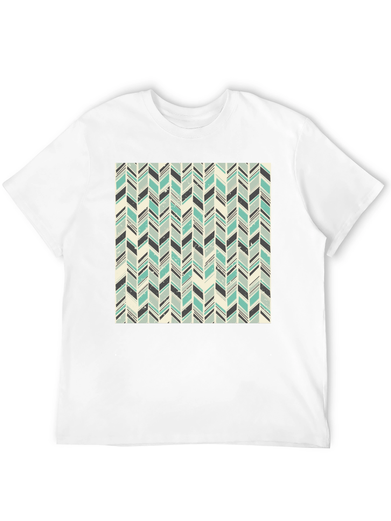 Black Herringbone Pattern T-Shirt - Stylish Casual Tee view 12