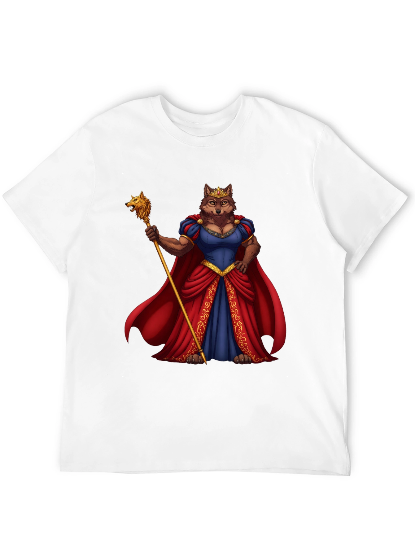 Black Wolf Queen Graphic T-Shirt - Black Cotton Tee view 12