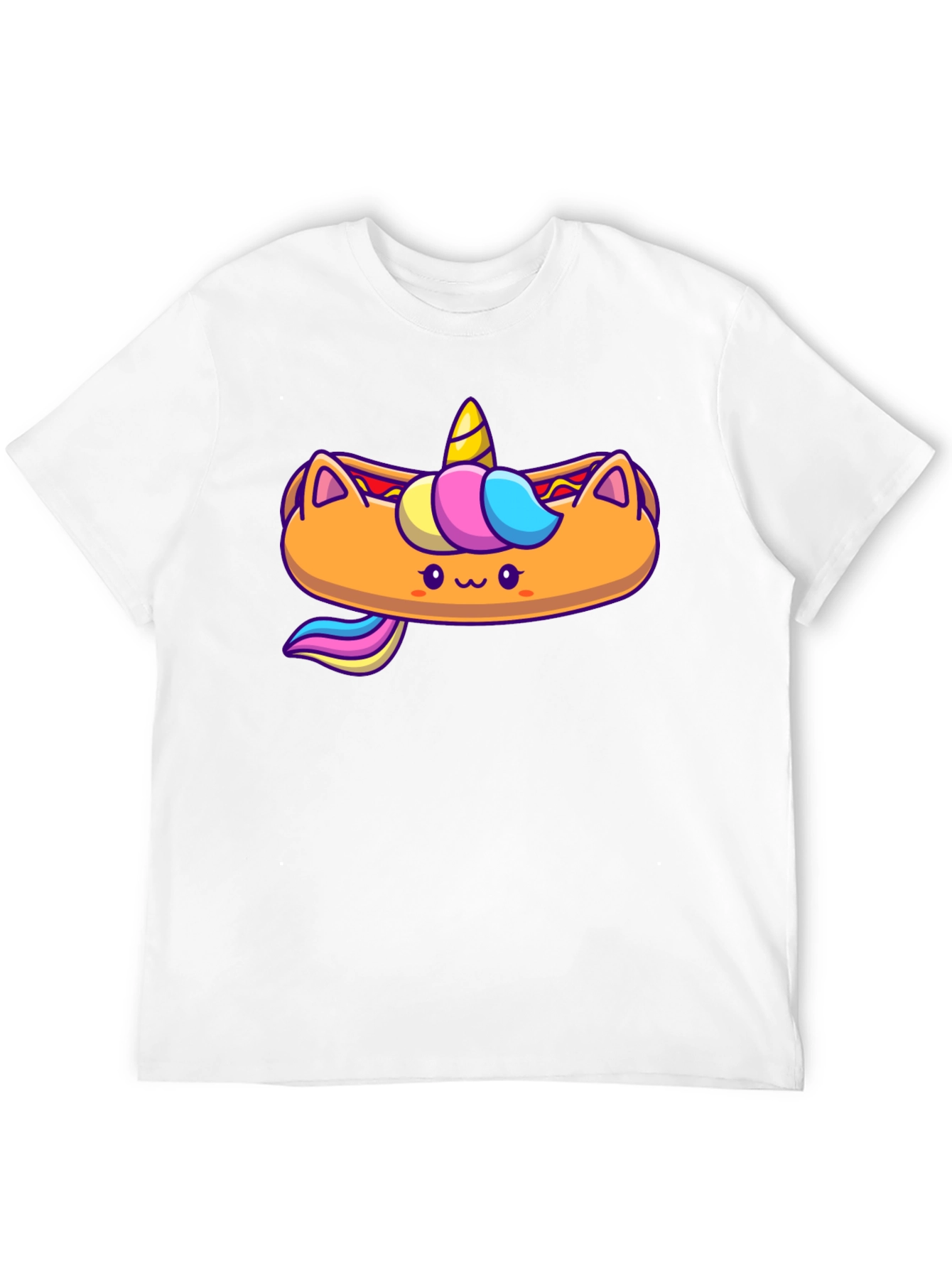 Black Unicorn Hotdog Graphic Tee - Men's Black T-Shirt view 12