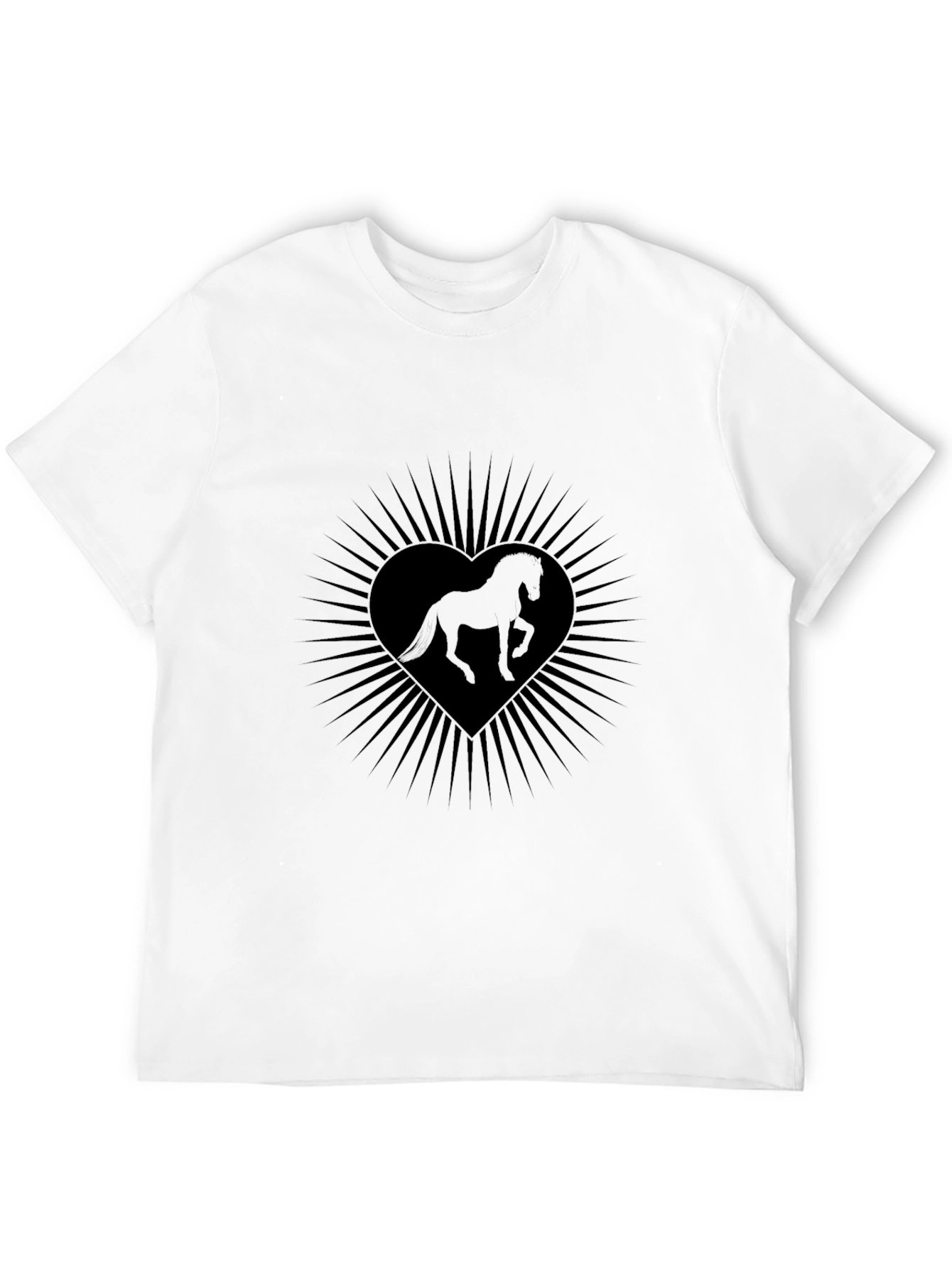 Black Horse Heart Tee - Stylish Graphic T-Shirt view 12