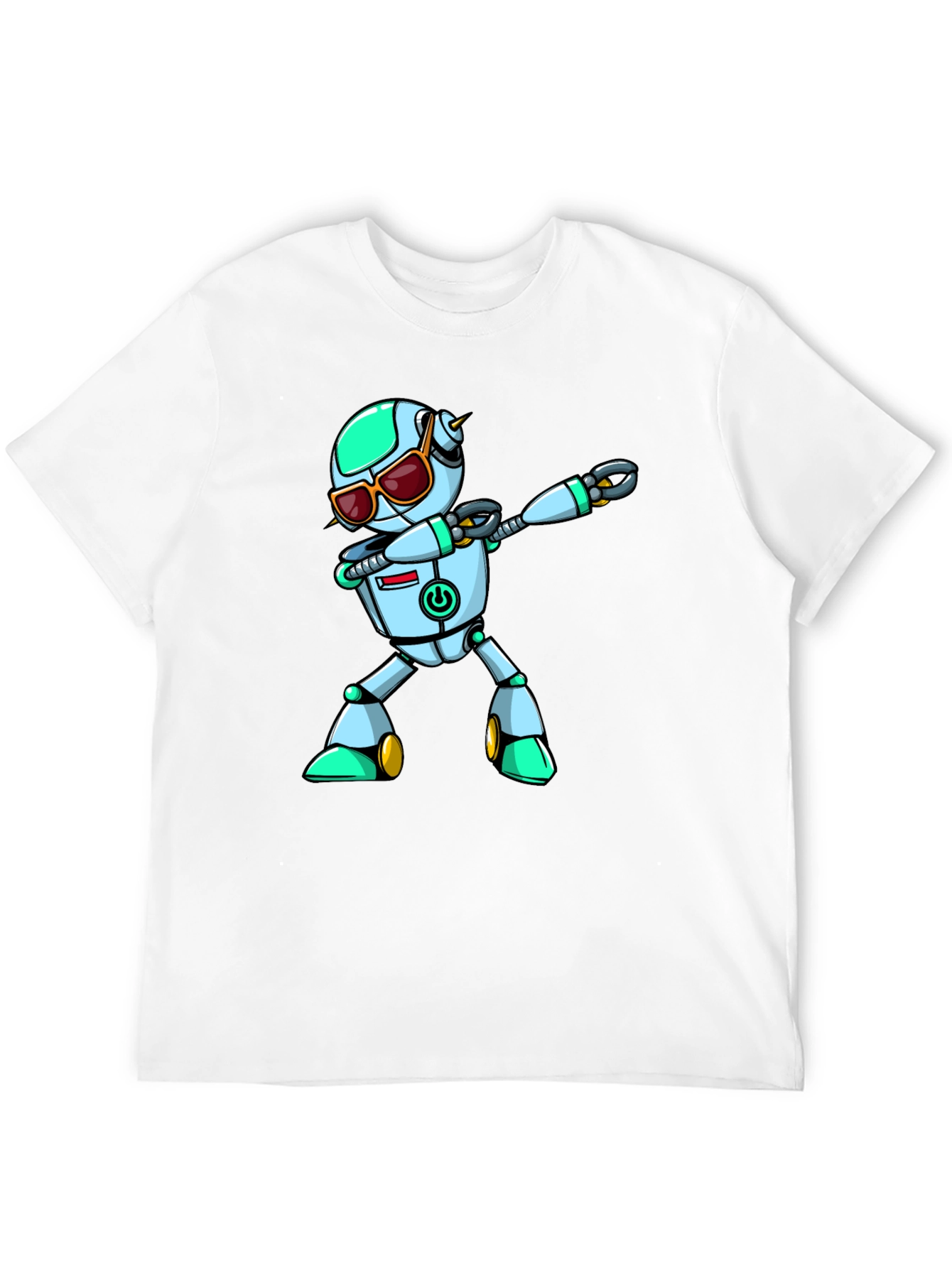 Black Dabbing Robot Graphic Tee - Cool Sci-Fi T-Shirt view 12