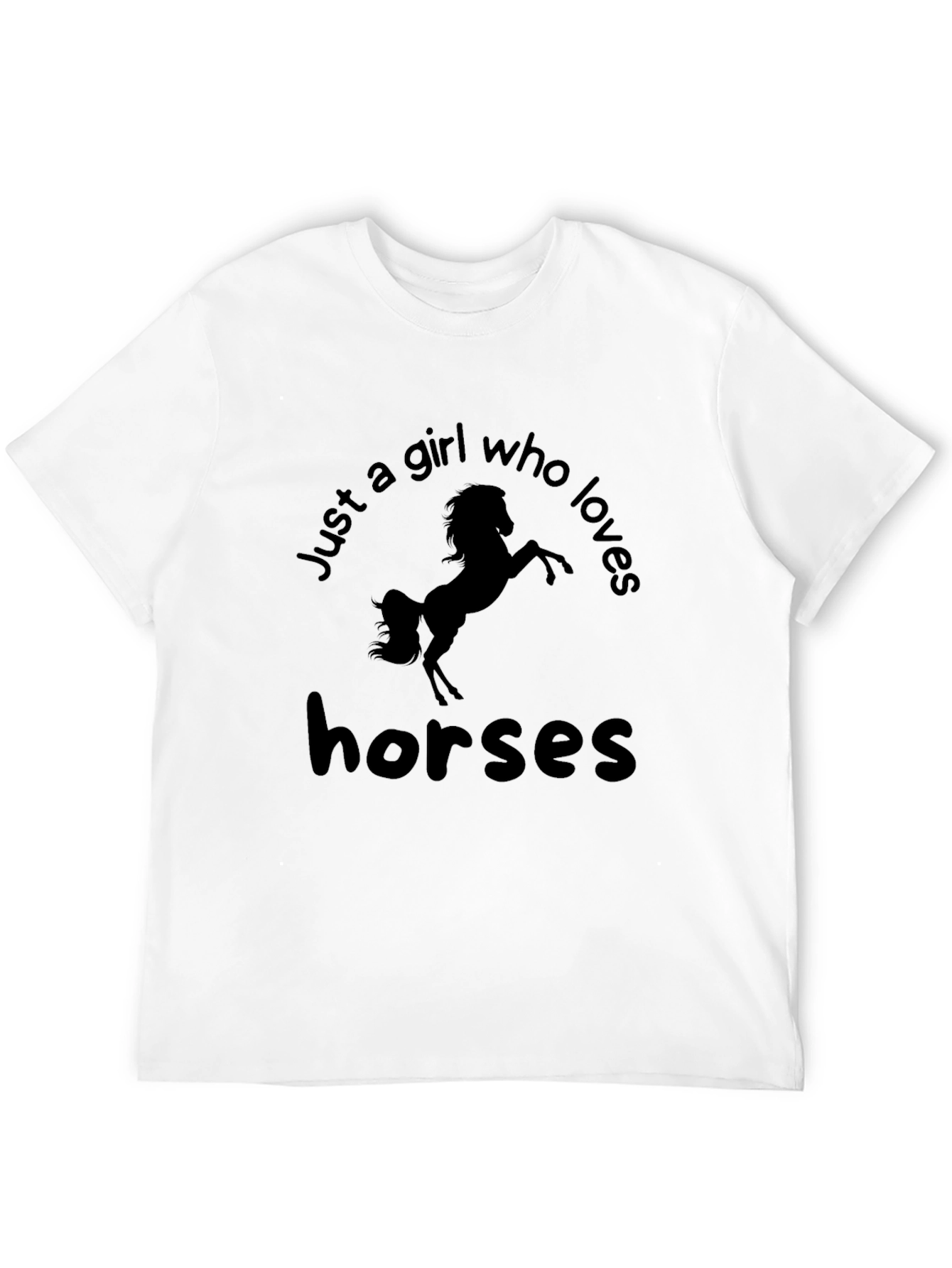 Black Girl Who Loves Horses Black Graphic Tee view 12