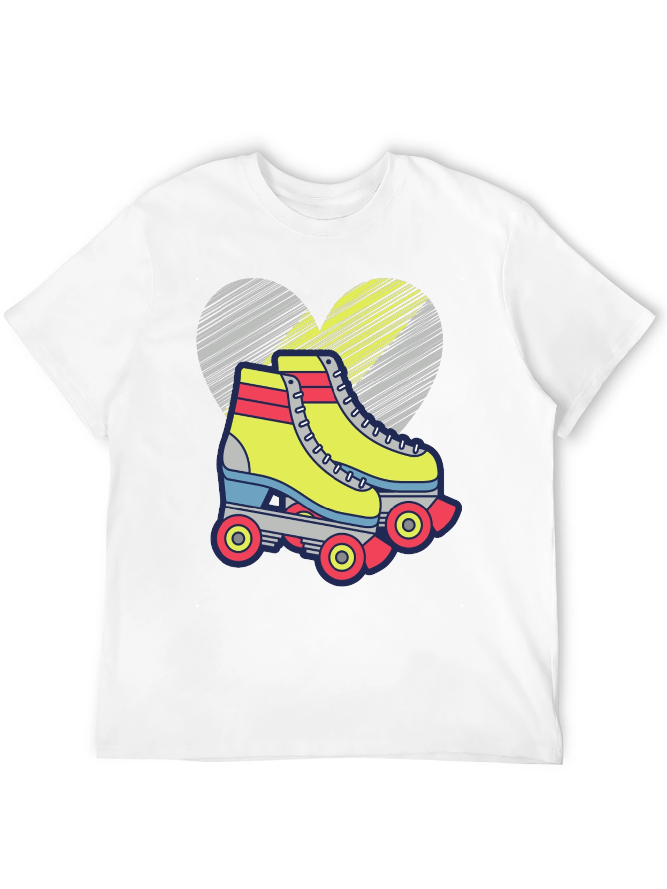 Black Retro Roller Skate T-Shirt - Fun Heart Design view 12