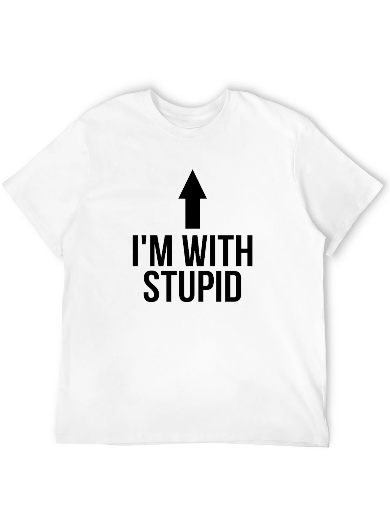 Black I'm With Stupid T-Shirt - Novelty Humor Tee view 12
