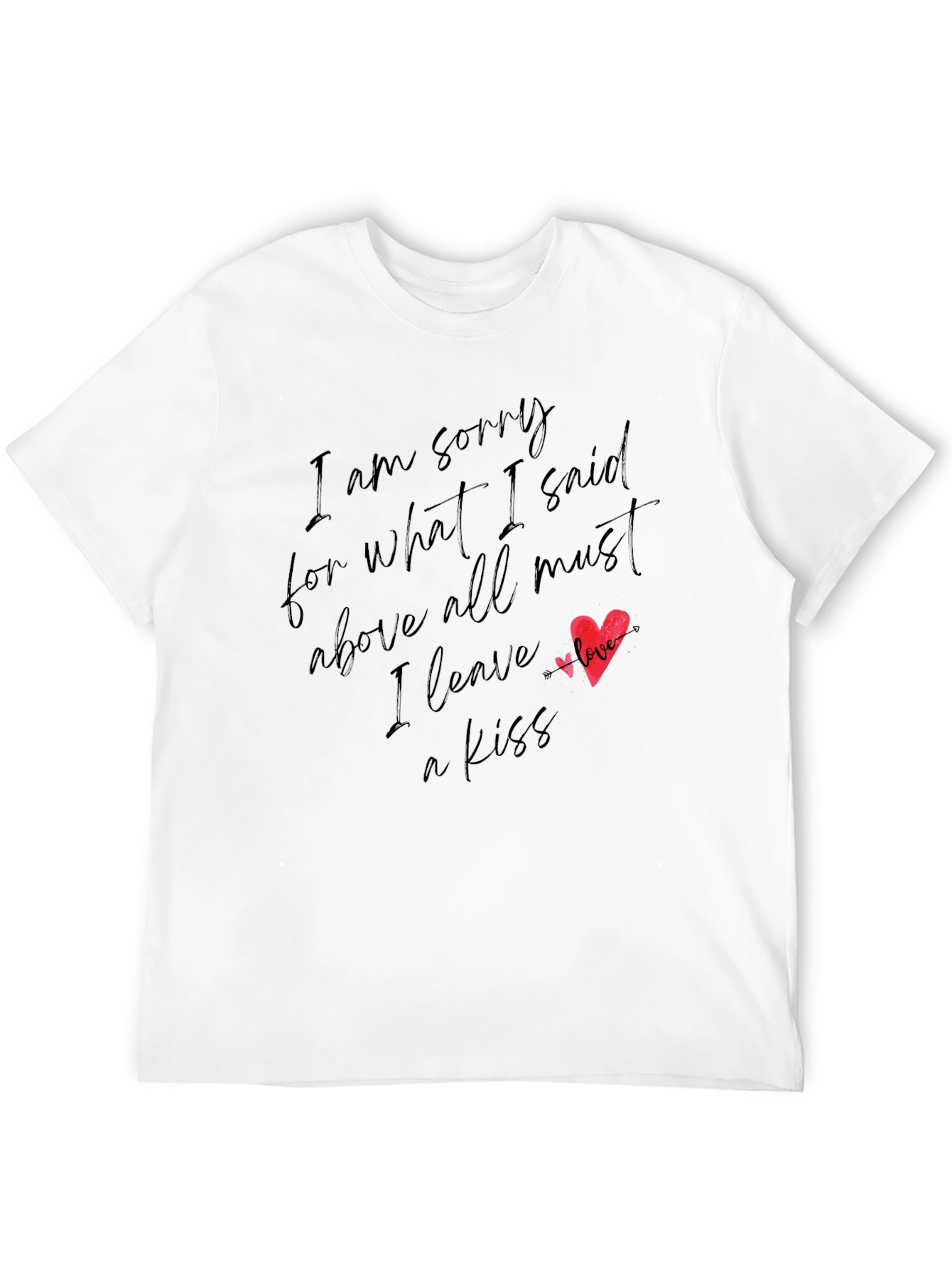 Black Sorry Love Kiss Heart Tee view 12
