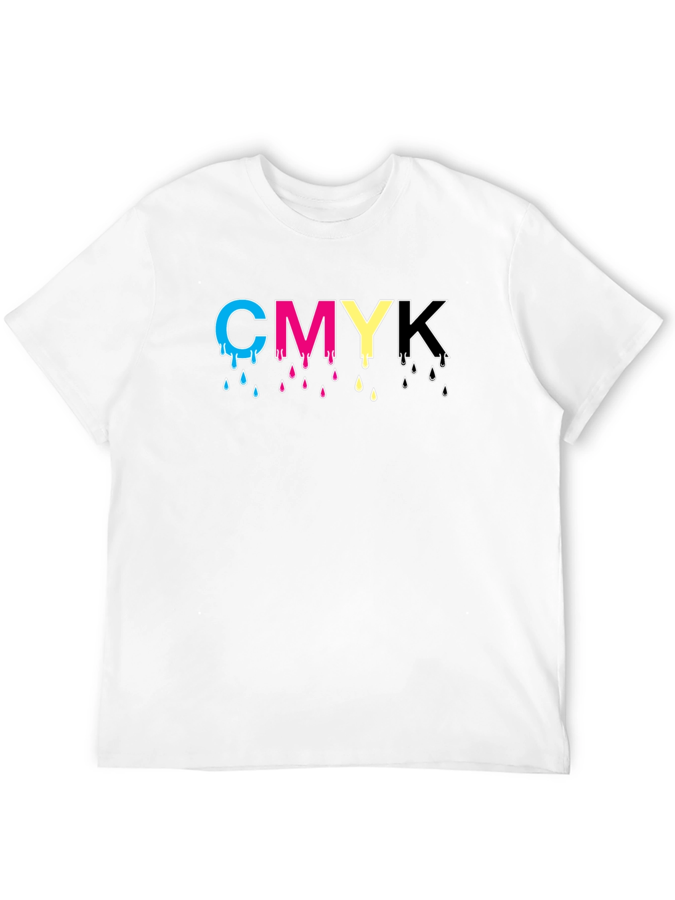 Black CMYK Dripping Letters Graphic T-Shirt view 12