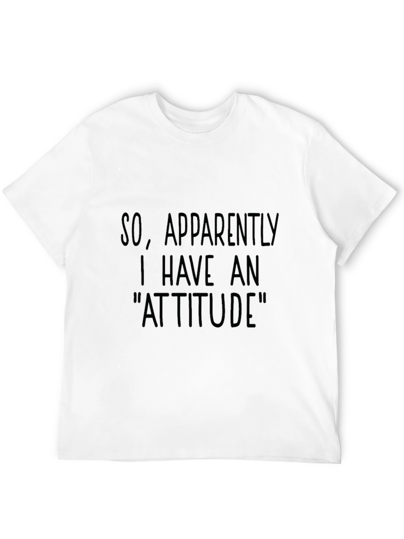 Black Funny Attitude Graphic Tee - Unisex Black Cotton T-Shirt view 12