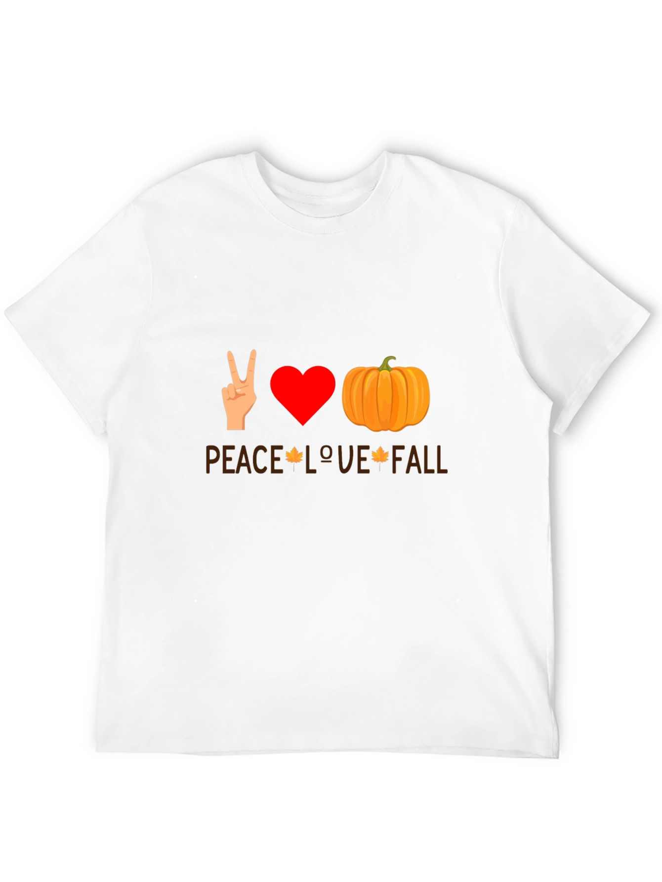 Black Peace Love Fall T-Shirt - Autumn Themed Tee view 12