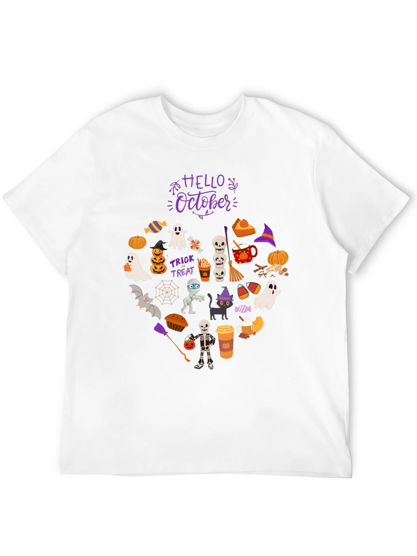 Black Hello October Halloween T-Shirt view 12