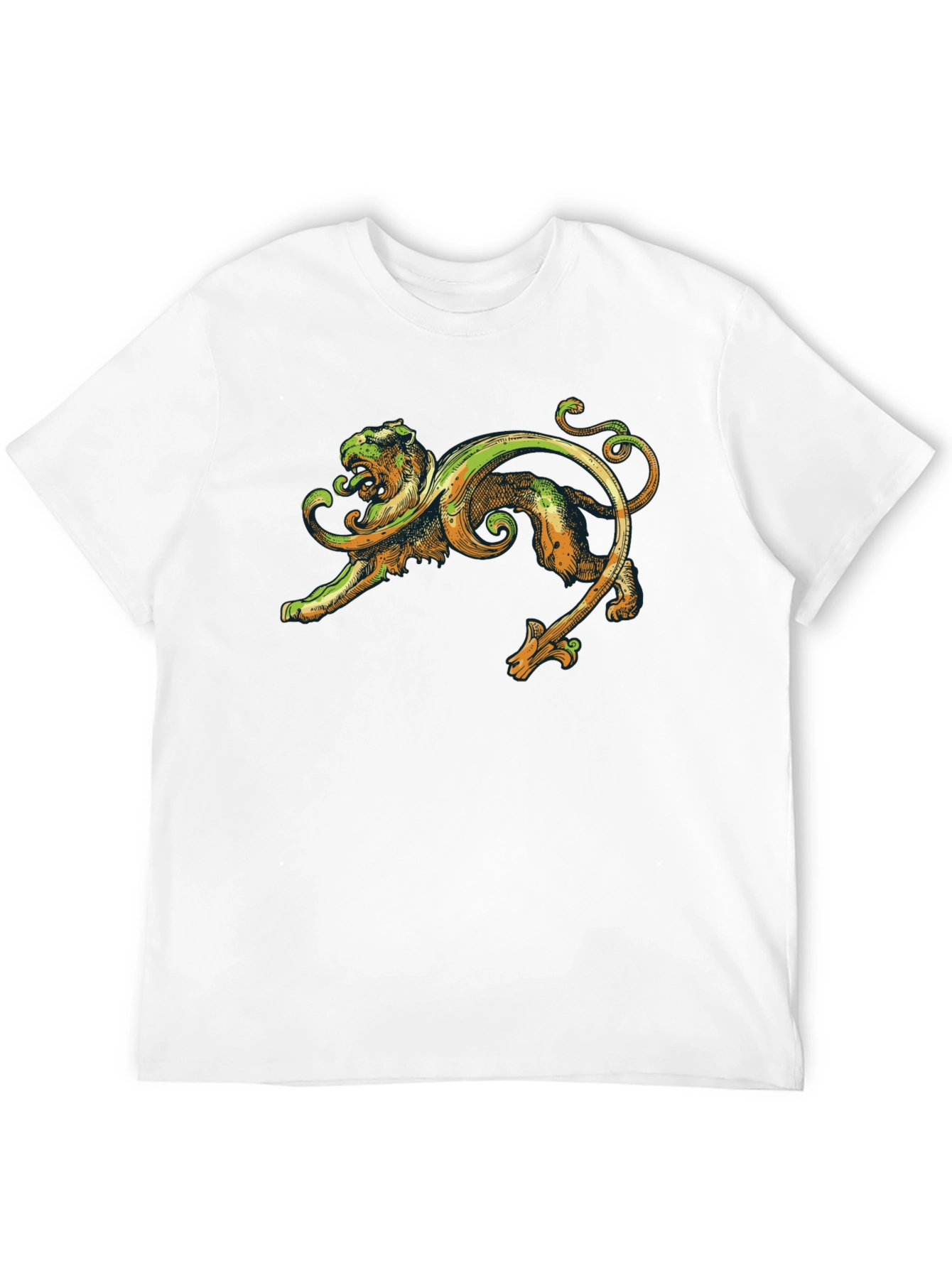 Black Ornate Lion Graphic Black T-Shirt view 12