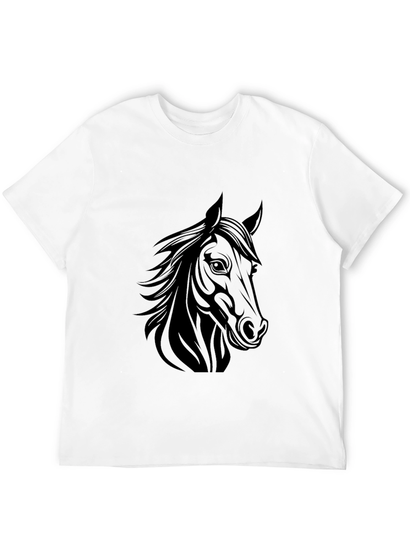 Black Horse Graphic T-Shirt - Black Crew Neck Tee view 12