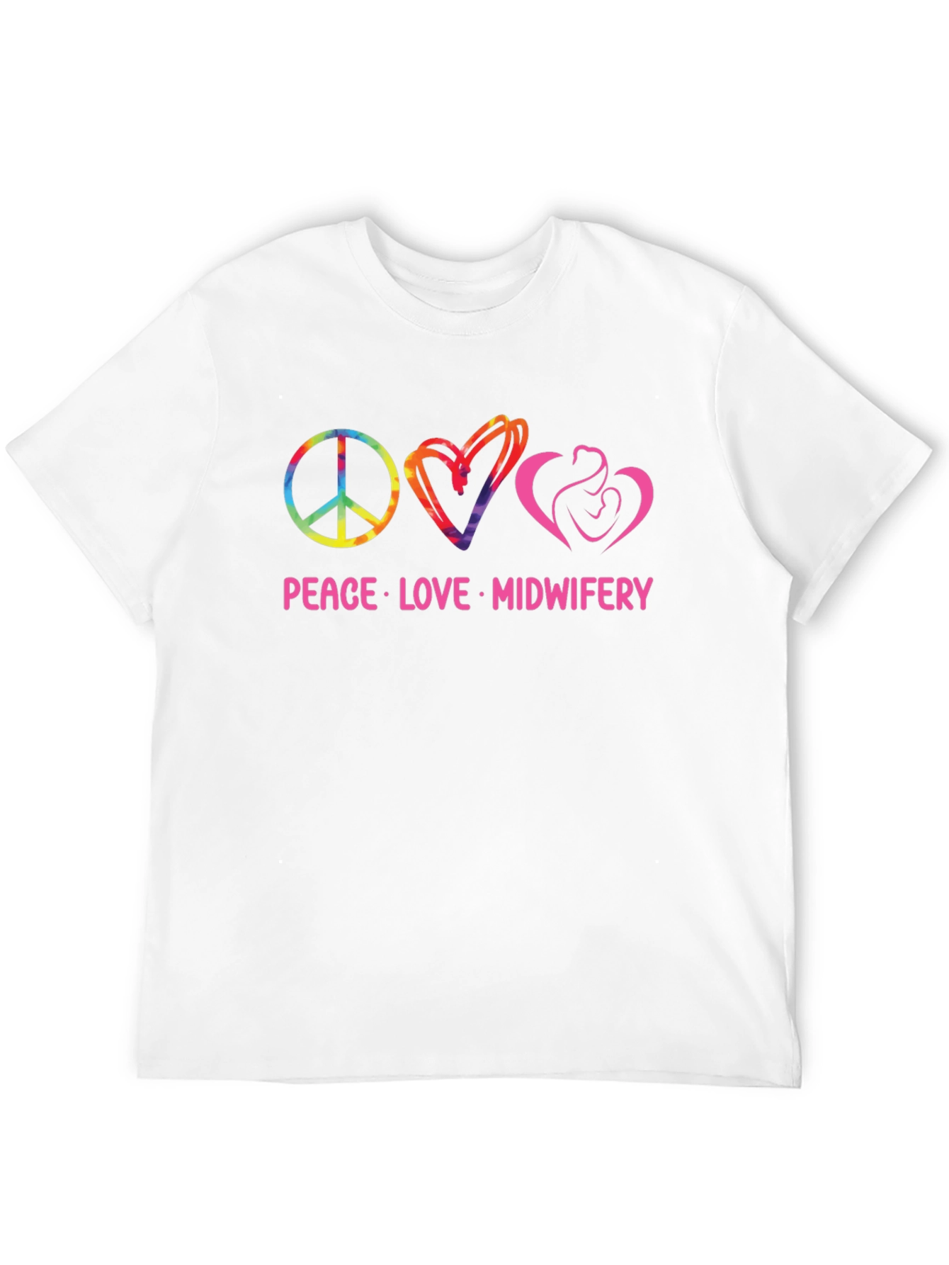 Black Peace Love Midwifery Graphic T-Shirt view 12