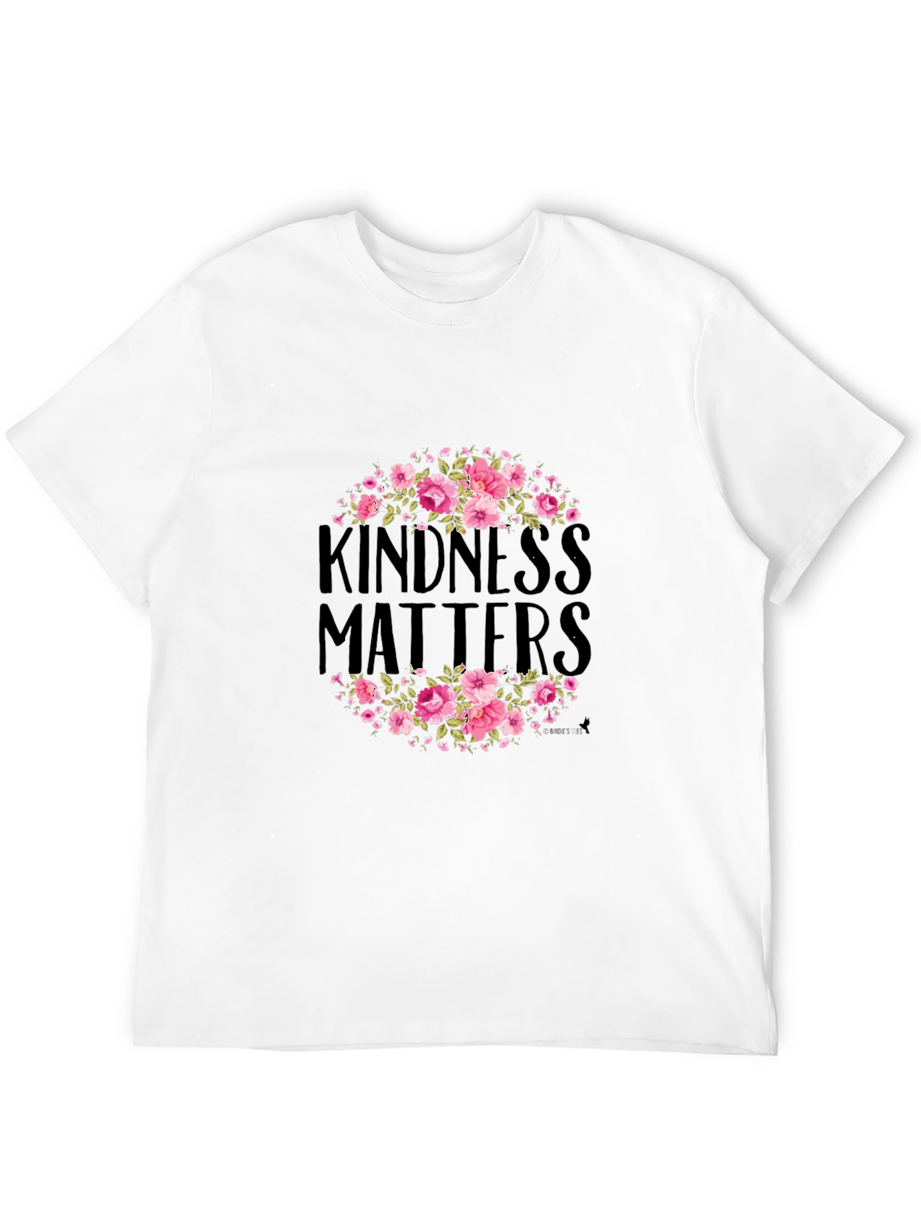 Black Kindness Matters Floral T-Shirt - Black view 12