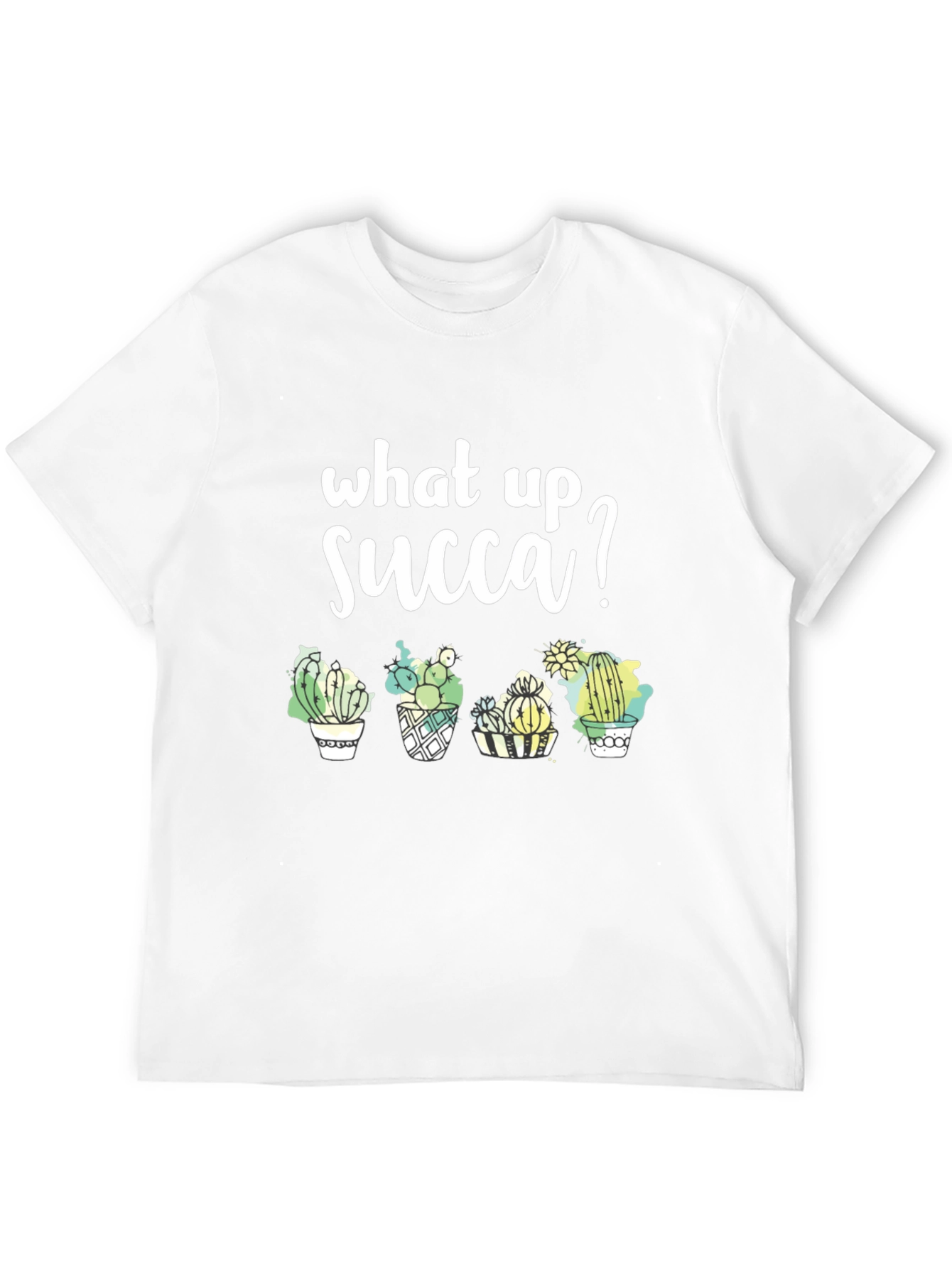 Black What Up Succa? Graphic Tee - Stylish Cactus T-Shirt view 12