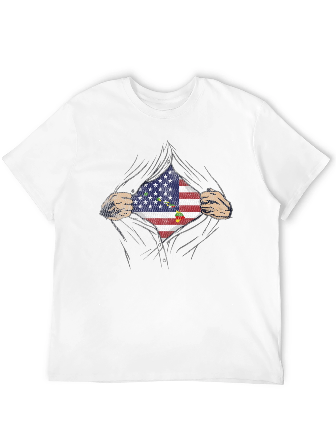Black USA Flag Hero Graphic Tee - Black view 12