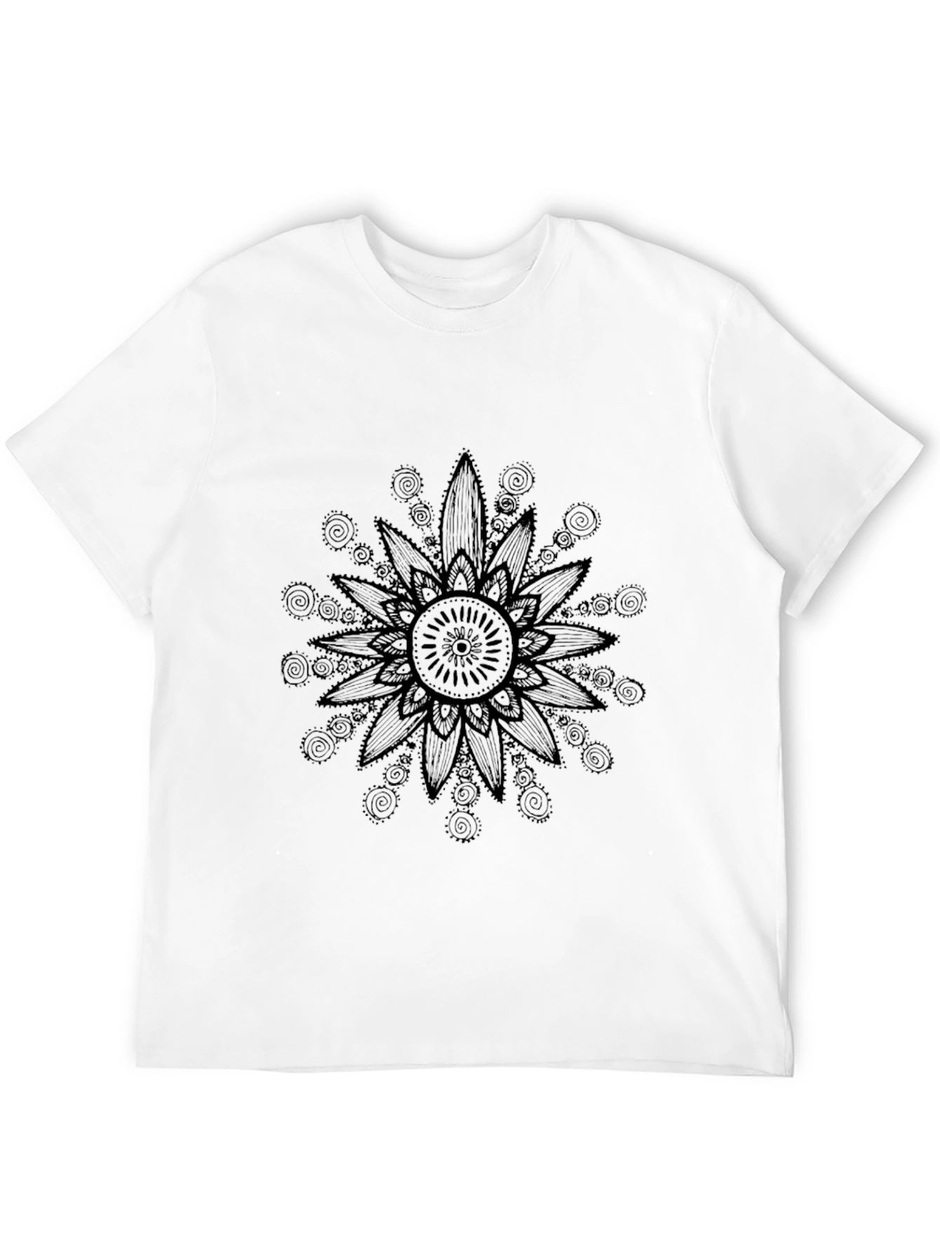 Black Black Floral Mandala Graphic Tee - Casual Comfort view 12