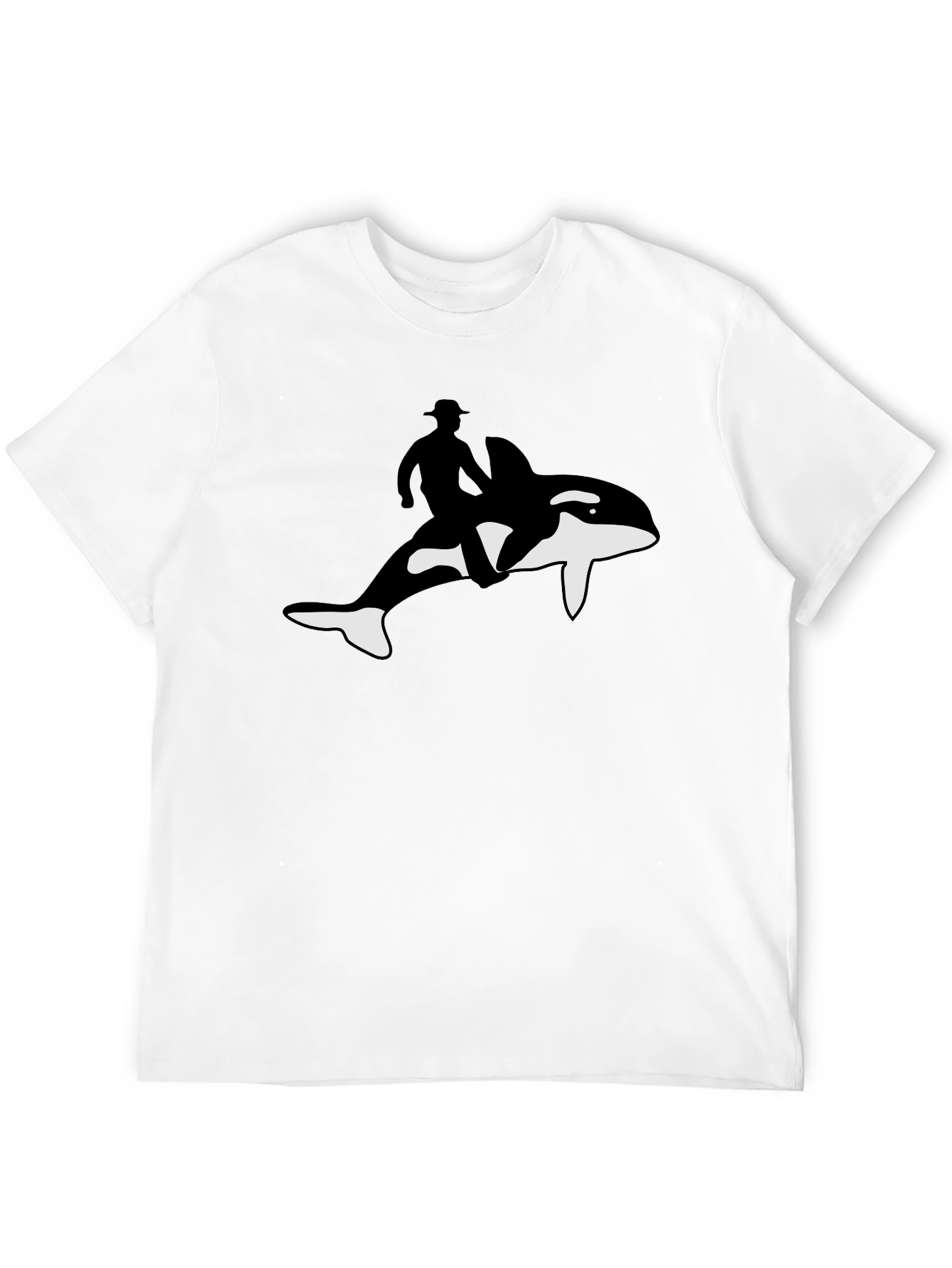 Black Orca Rider T-Shirt - Black Cotton Blend view 12