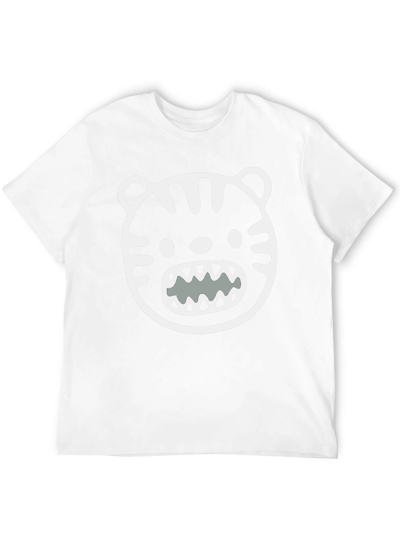 Black Cool Graphic Tee - Black Tiger Face T-Shirt view 12