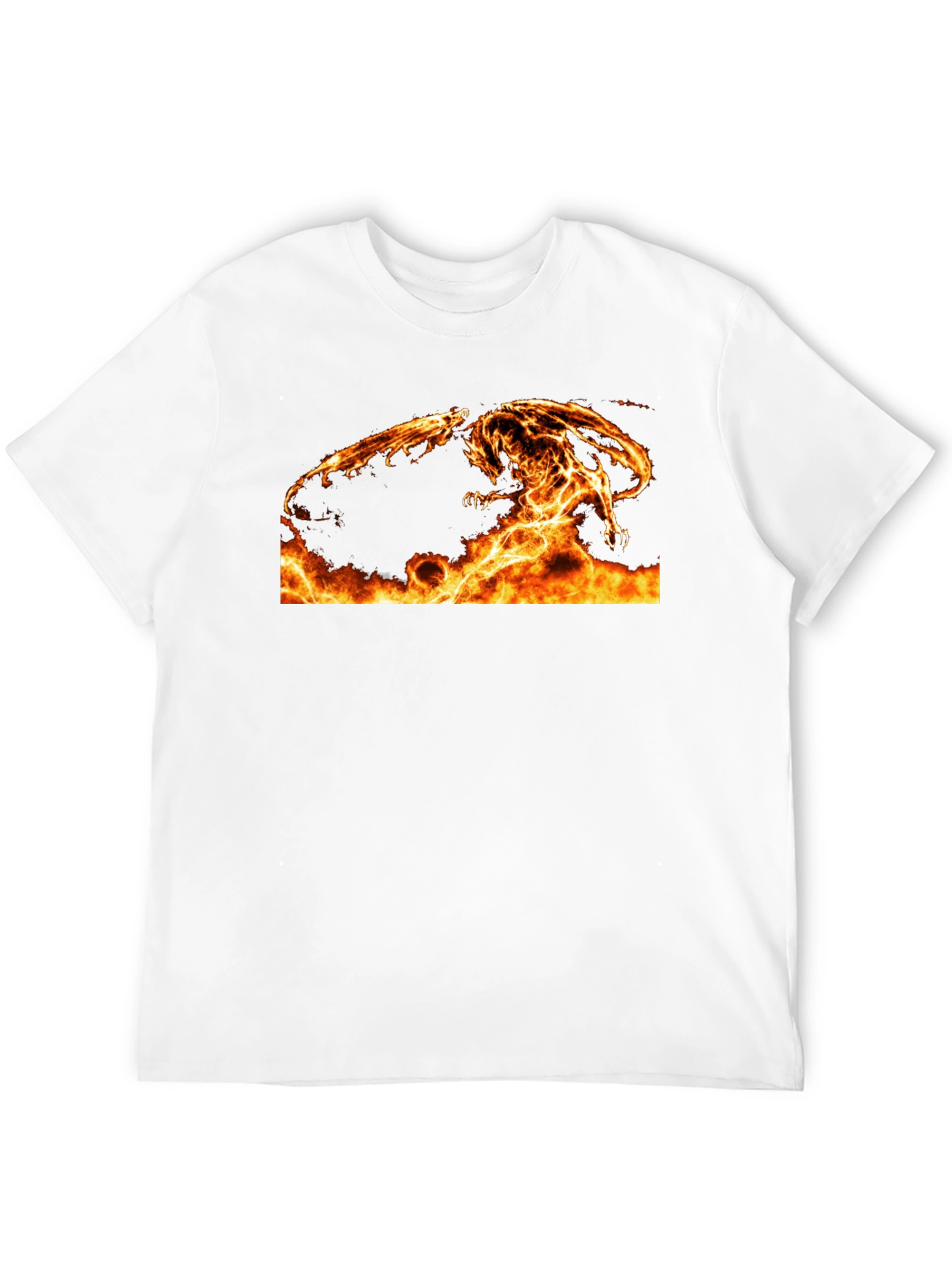 Fiery Dragon Graphic Tee - Black Cotton Comfort - 12