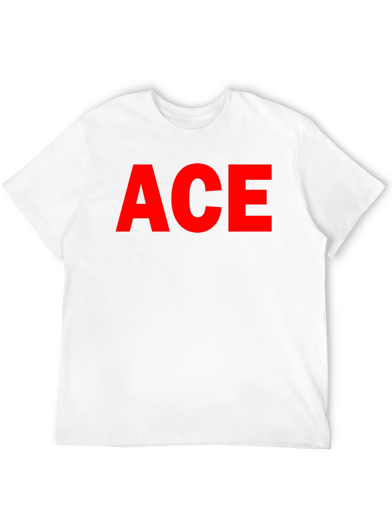 Black ACE Graphic Tee - Classic Crew Neck, Bold Red Print view 12