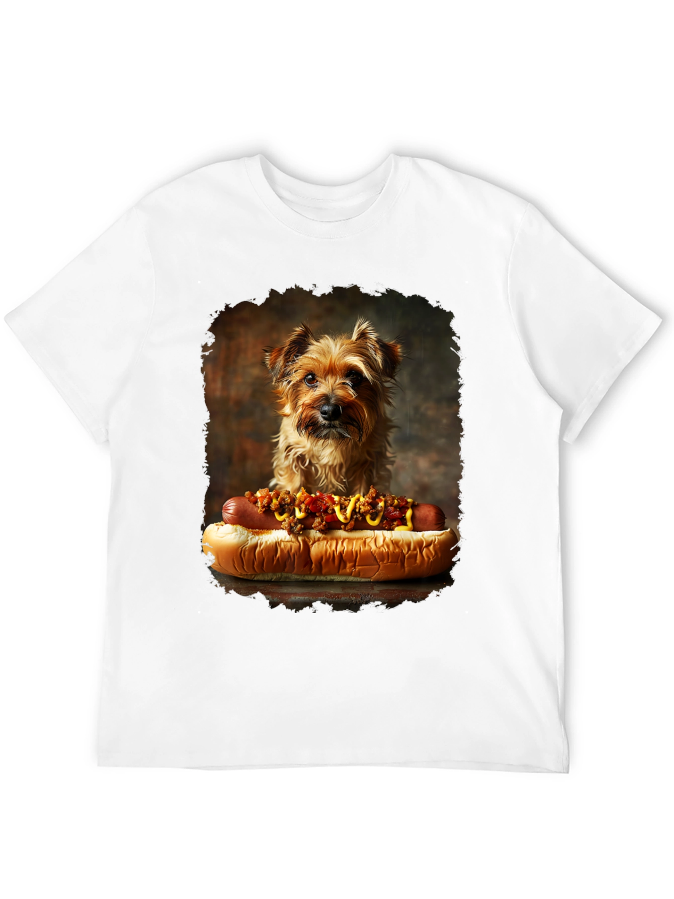 Black Dog & Hotdog Graphic Tee - Novelty T-Shirt view 12