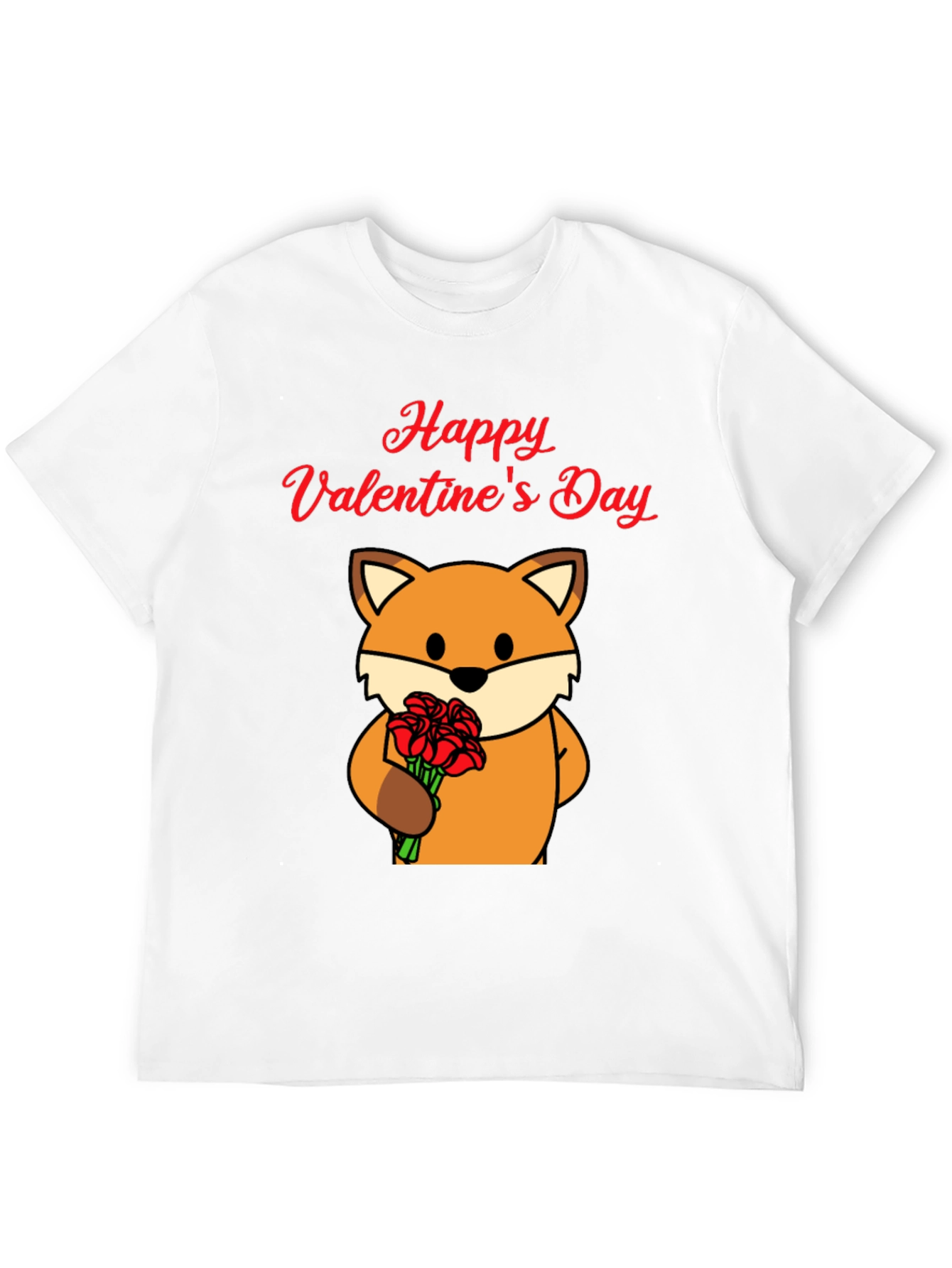 Black Happy Valentine's Day Fox Graphic Tee view 12