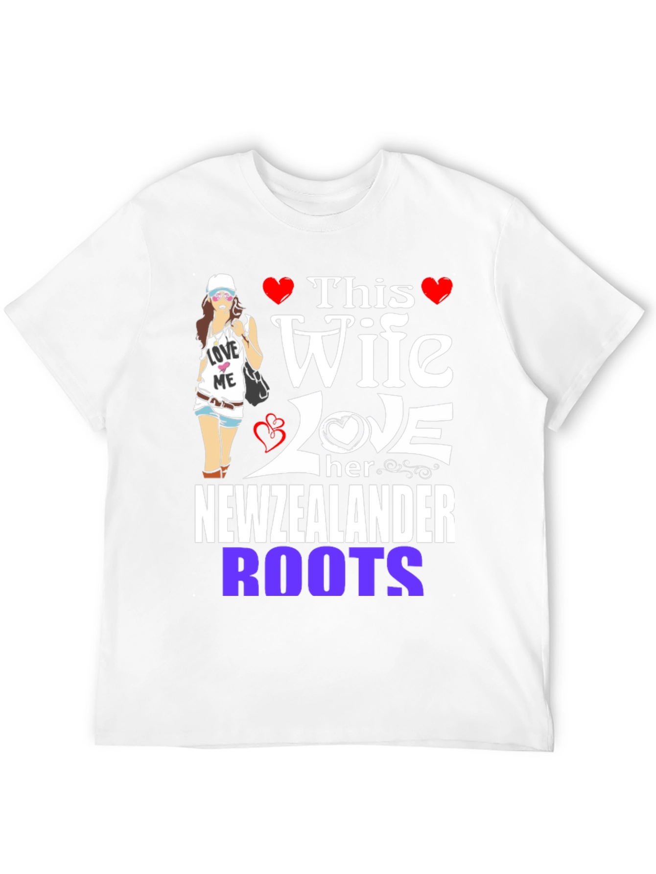 Black New Zealander Wife Novelty T-Shirt view 12