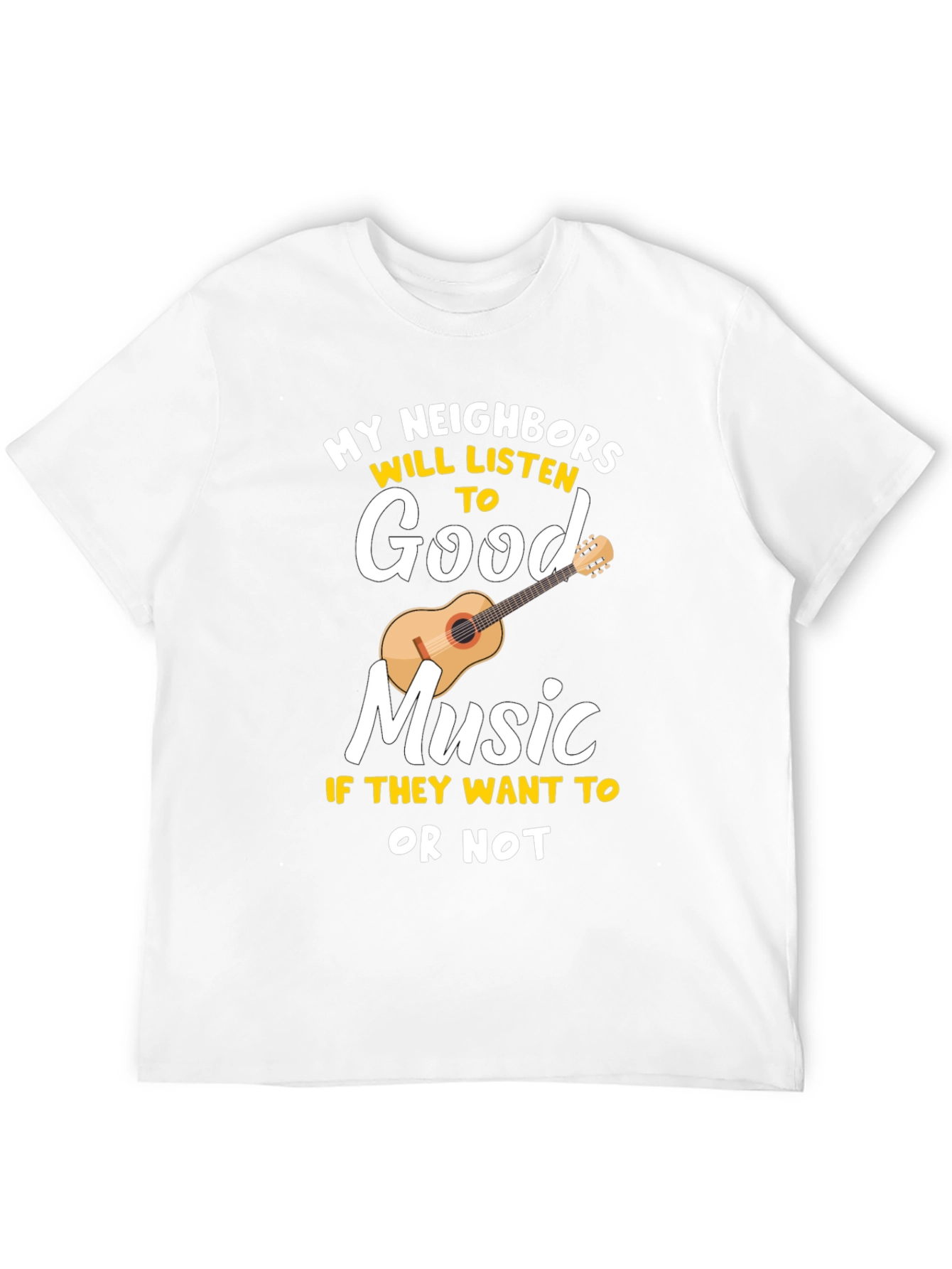 Black Funny Music Lover T-Shirt - My Neighbors Will Listen view 12