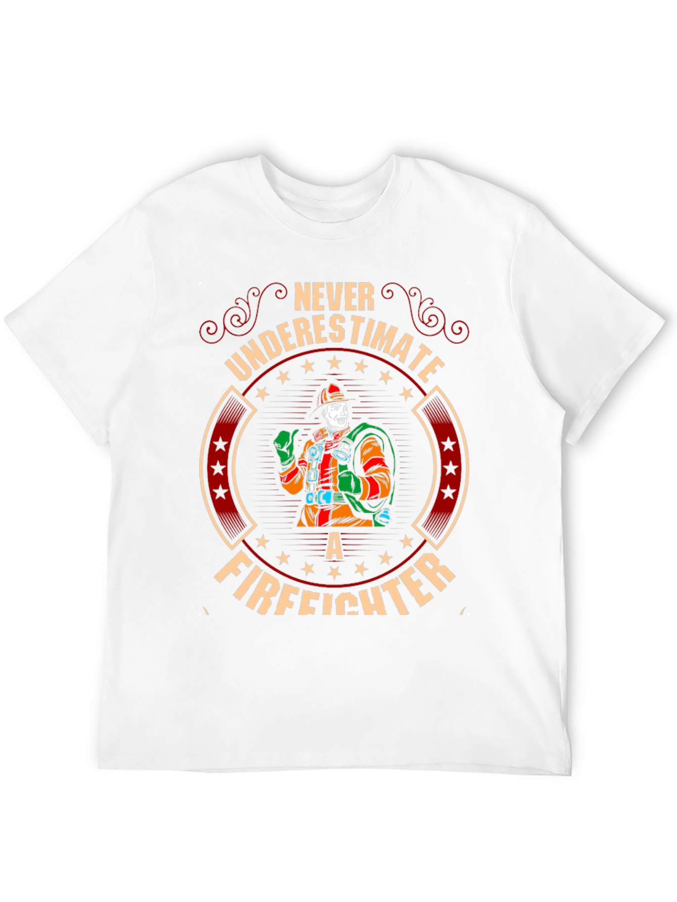 Black Never Underestimate a Firefighter Graphic Tee view 12