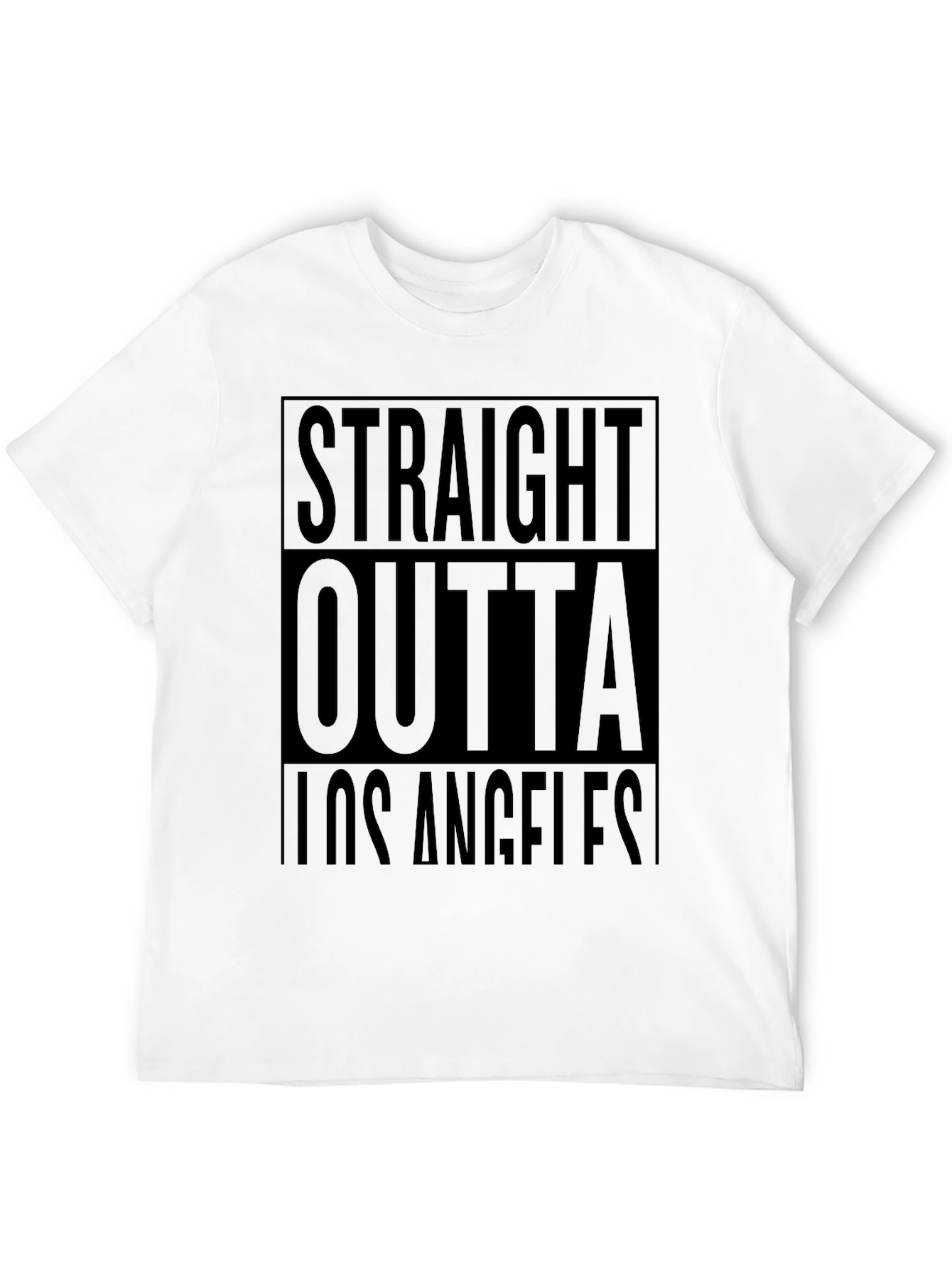 Black Straight Outta Los Angeles Black T-Shirt view 12