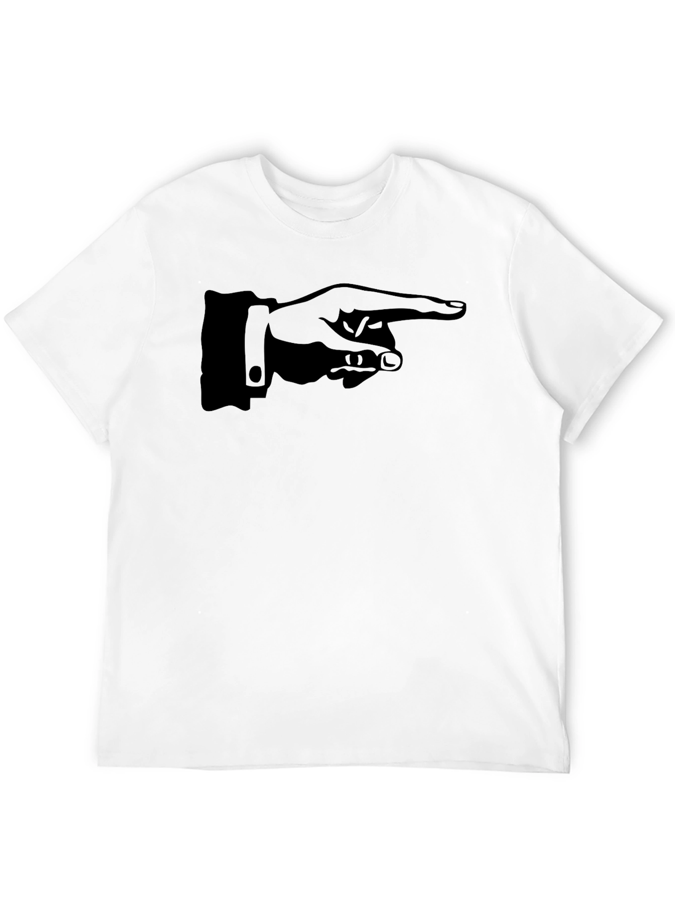 Black Pointing Hand Graphic Tee - Black Cotton T-Shirt view 12