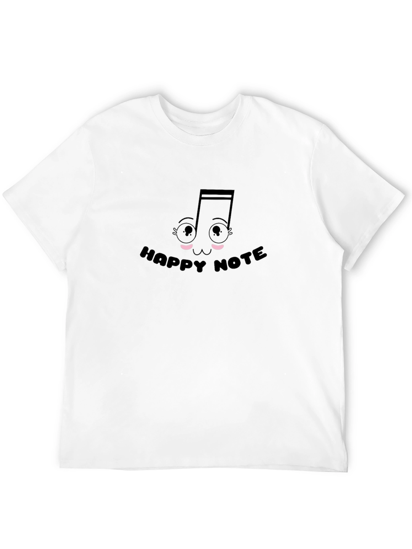 Black Happy Note Graphic Tee - Black Cotton T-Shirt view 12