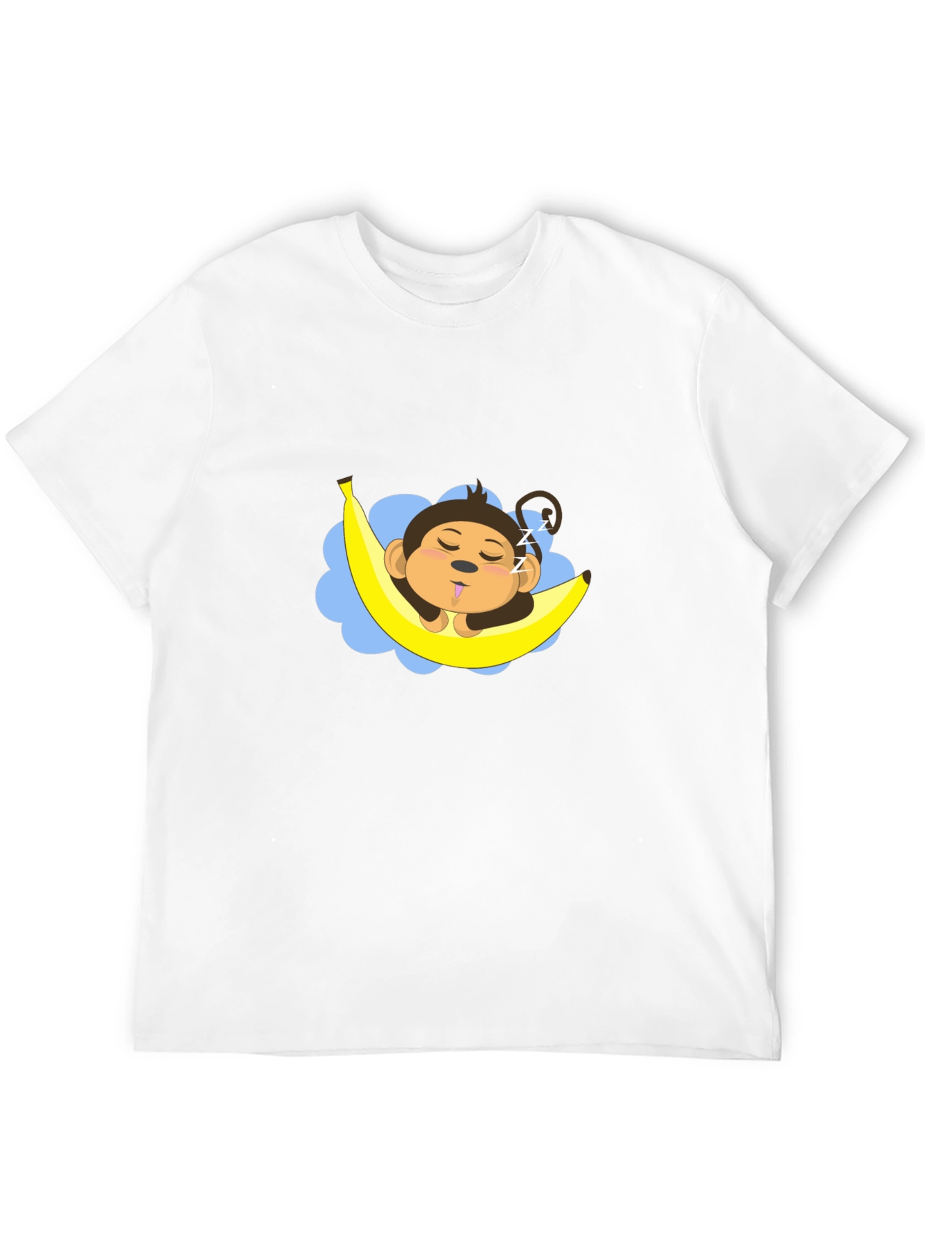 Black Sleeping Monkey Banana T-Shirt - Unisex Black Tee view 12