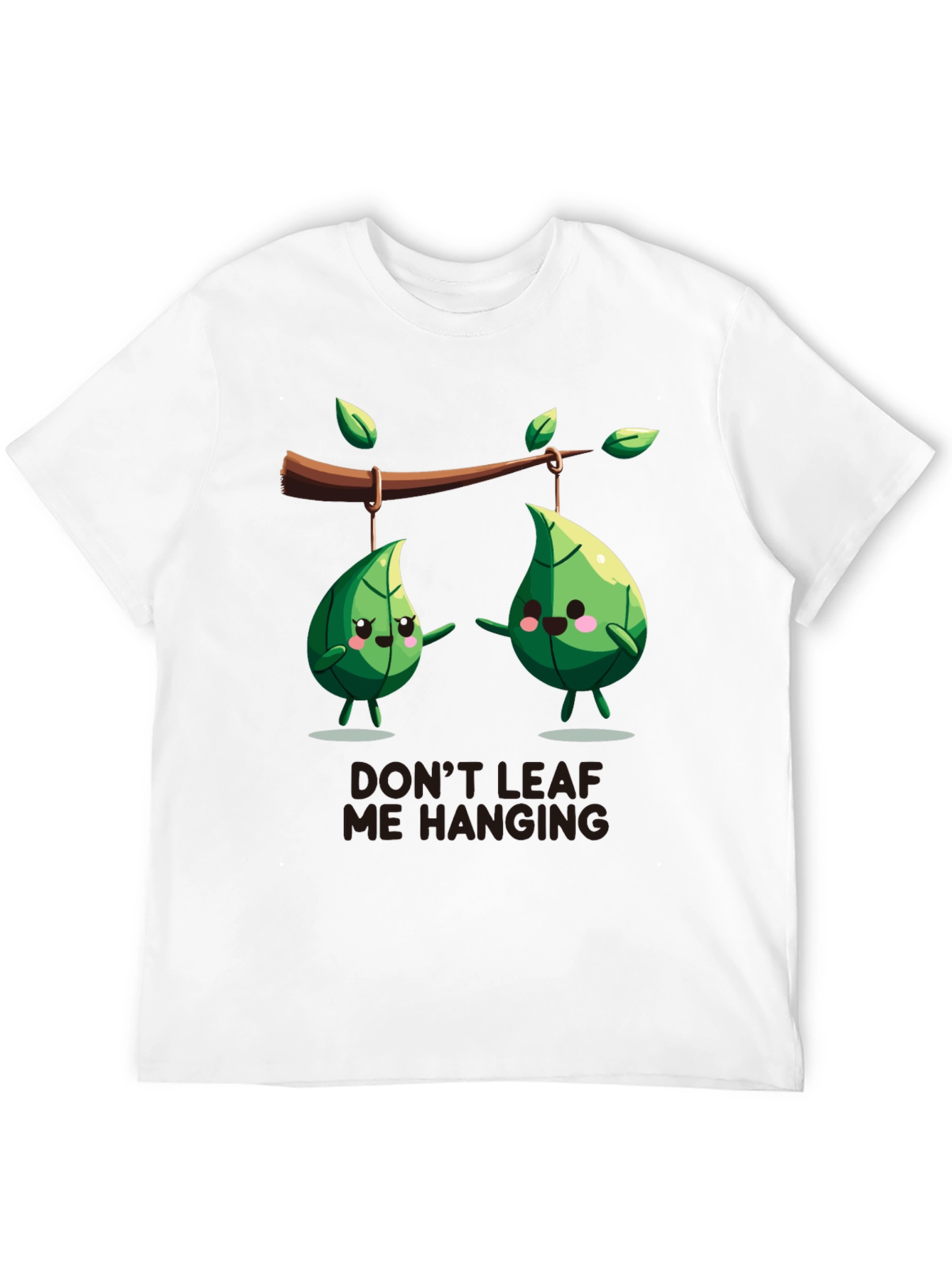 Black Funny Don't Leaf Me Hanging Graphic T-Shirt view 12