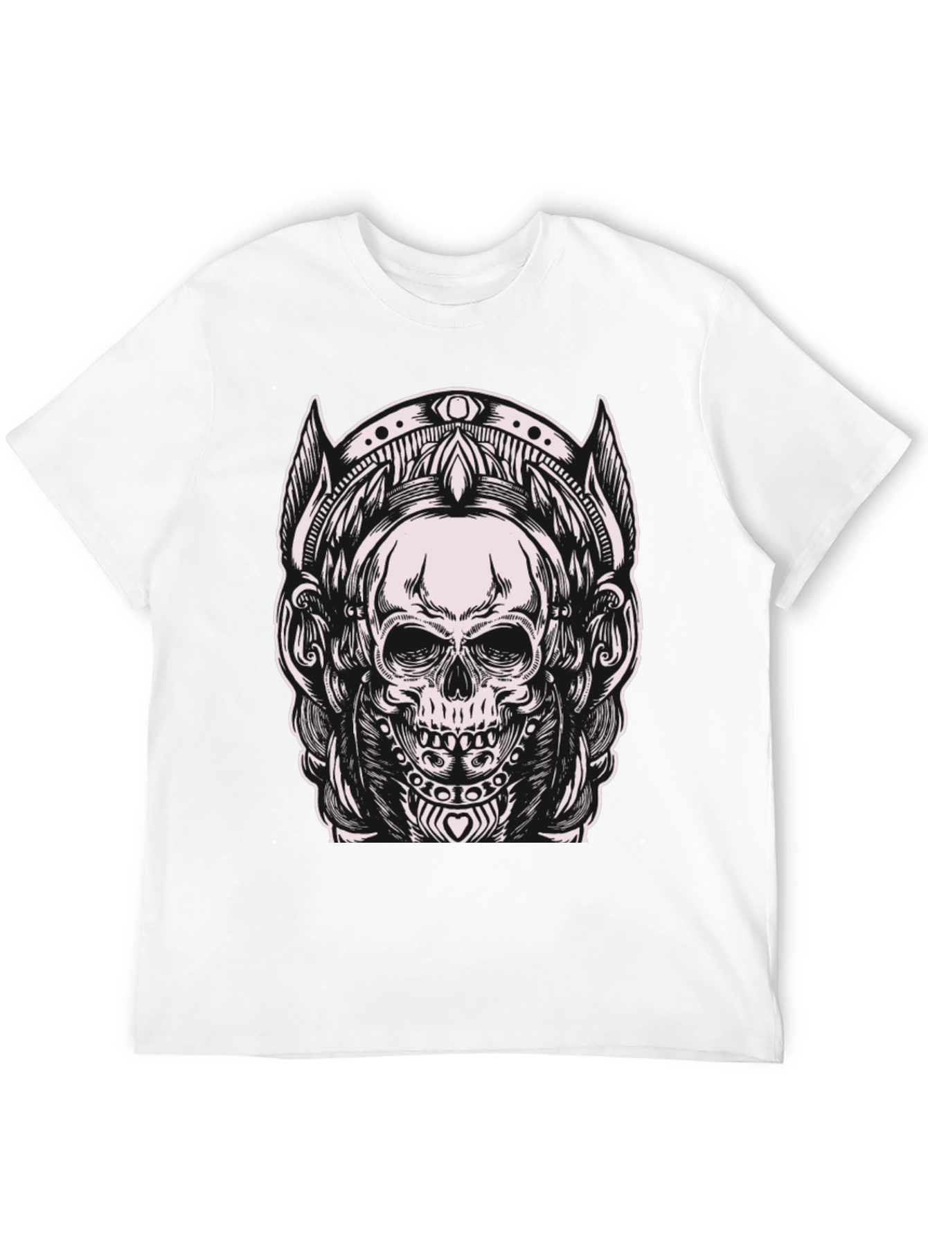 Black Skull Graphic Tee - Black Cotton Blend T-Shirt view 12