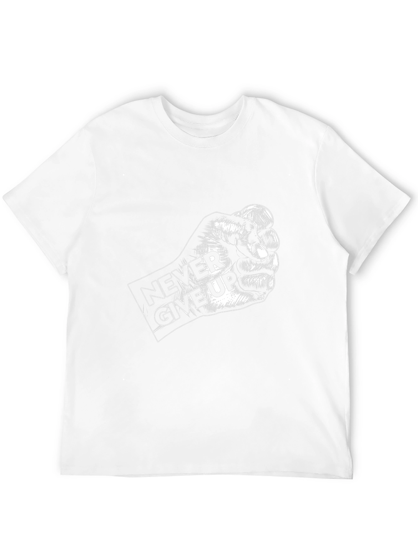 Black Never Give Up Graphic Black T-Shirt view 12