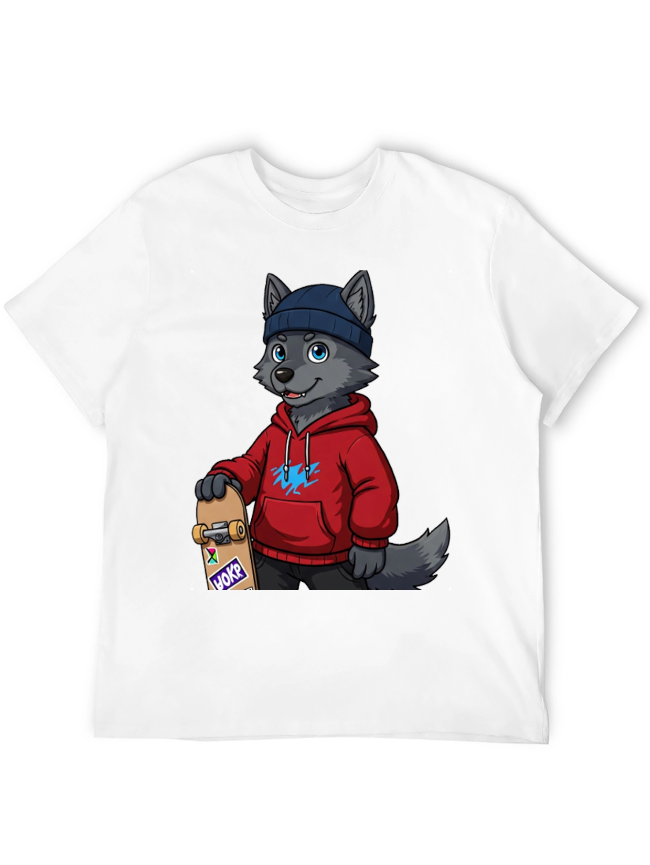 Black Skater Wolf Graphic Tee - Cool & Unique Design view 12