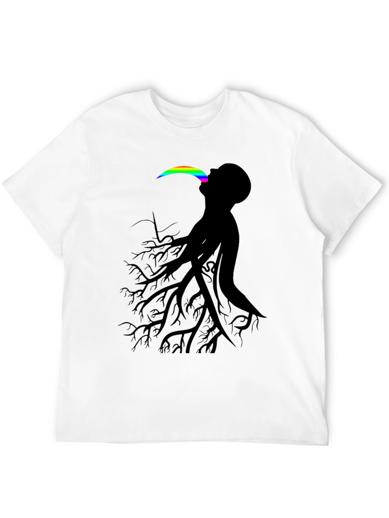 Black Abstract Tree Man Graphic Tee - Black view 12