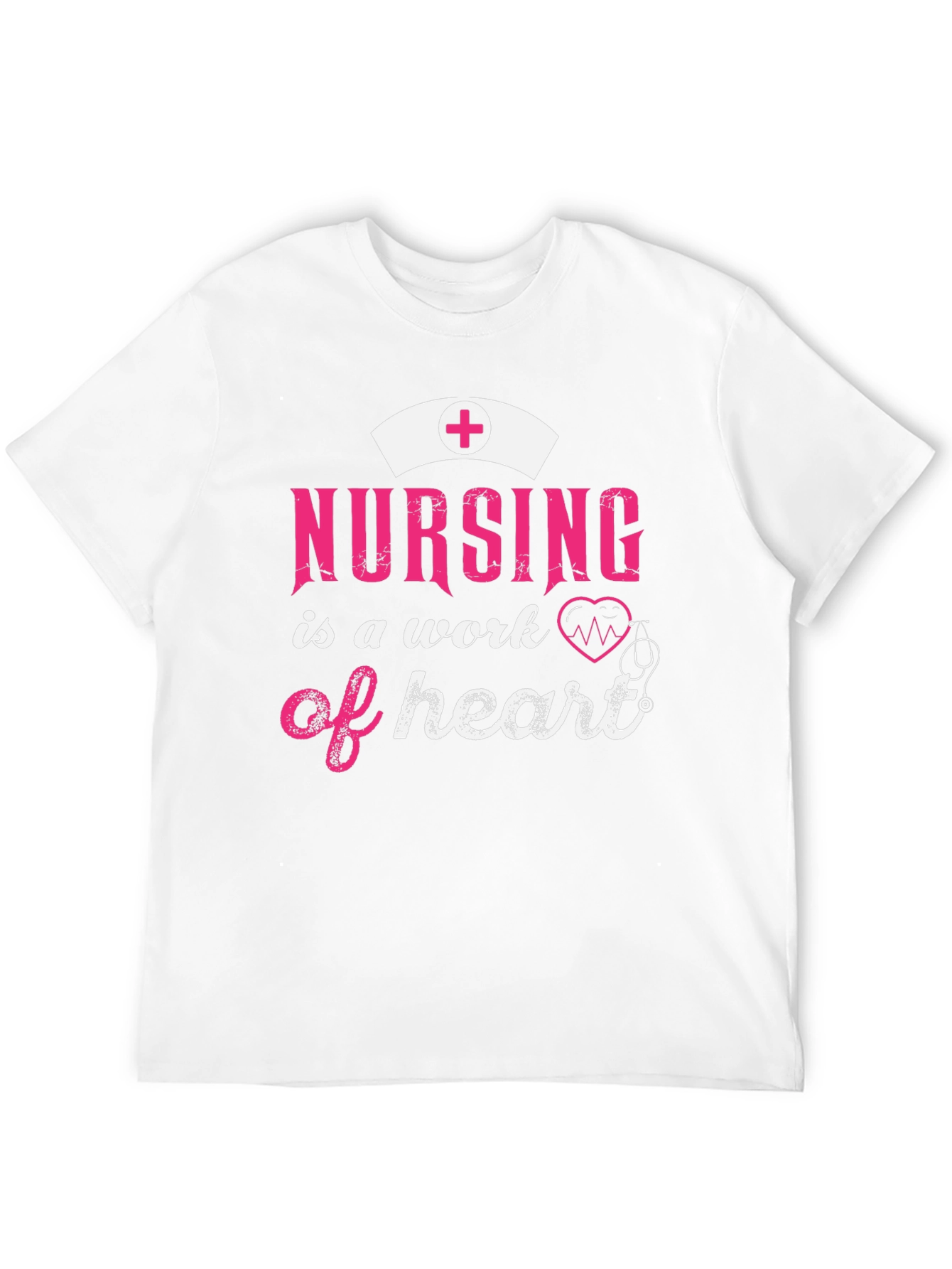 Black Nursing is a Work of Heart Graphic Tee view 12