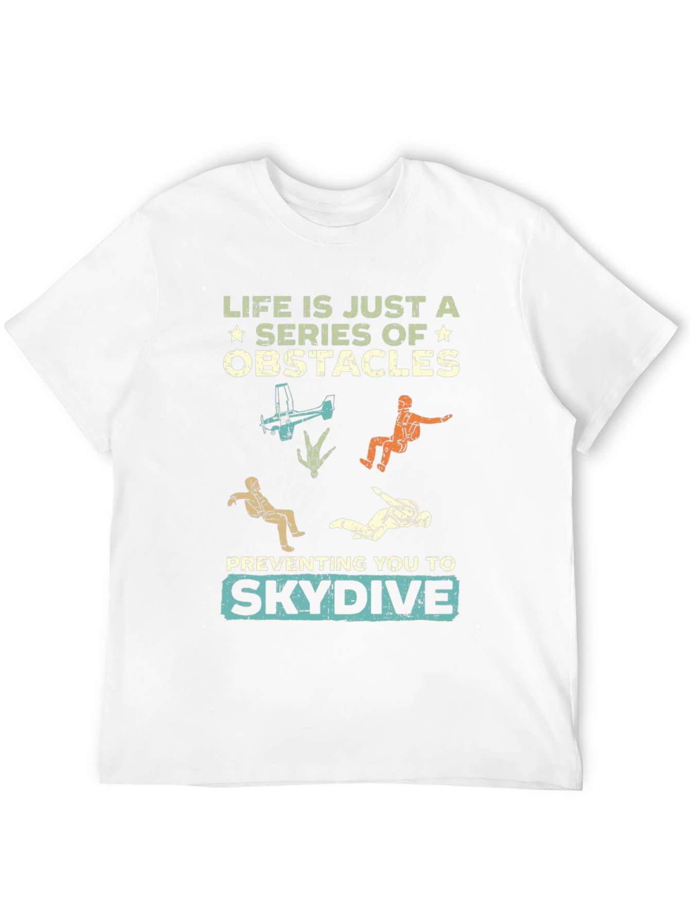 Black Life Obstacles Skydive Graphic T-Shirt view 12